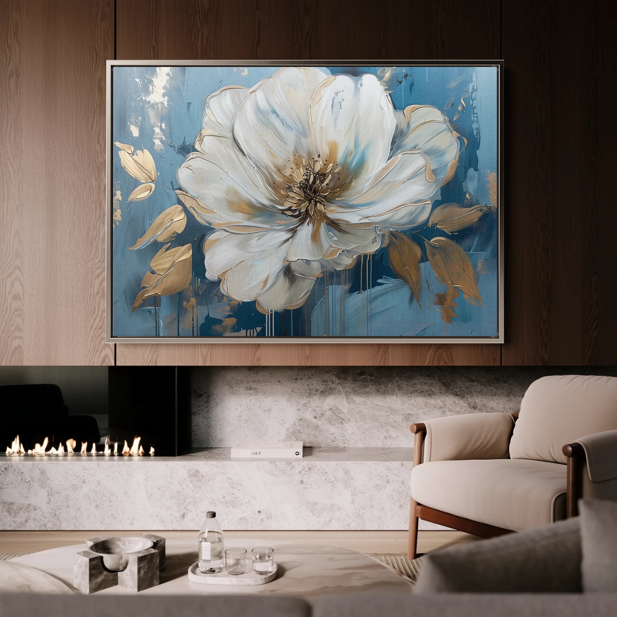 Floral 543 Canvas Art 18" x 24" / 45 x 60 cm / Black