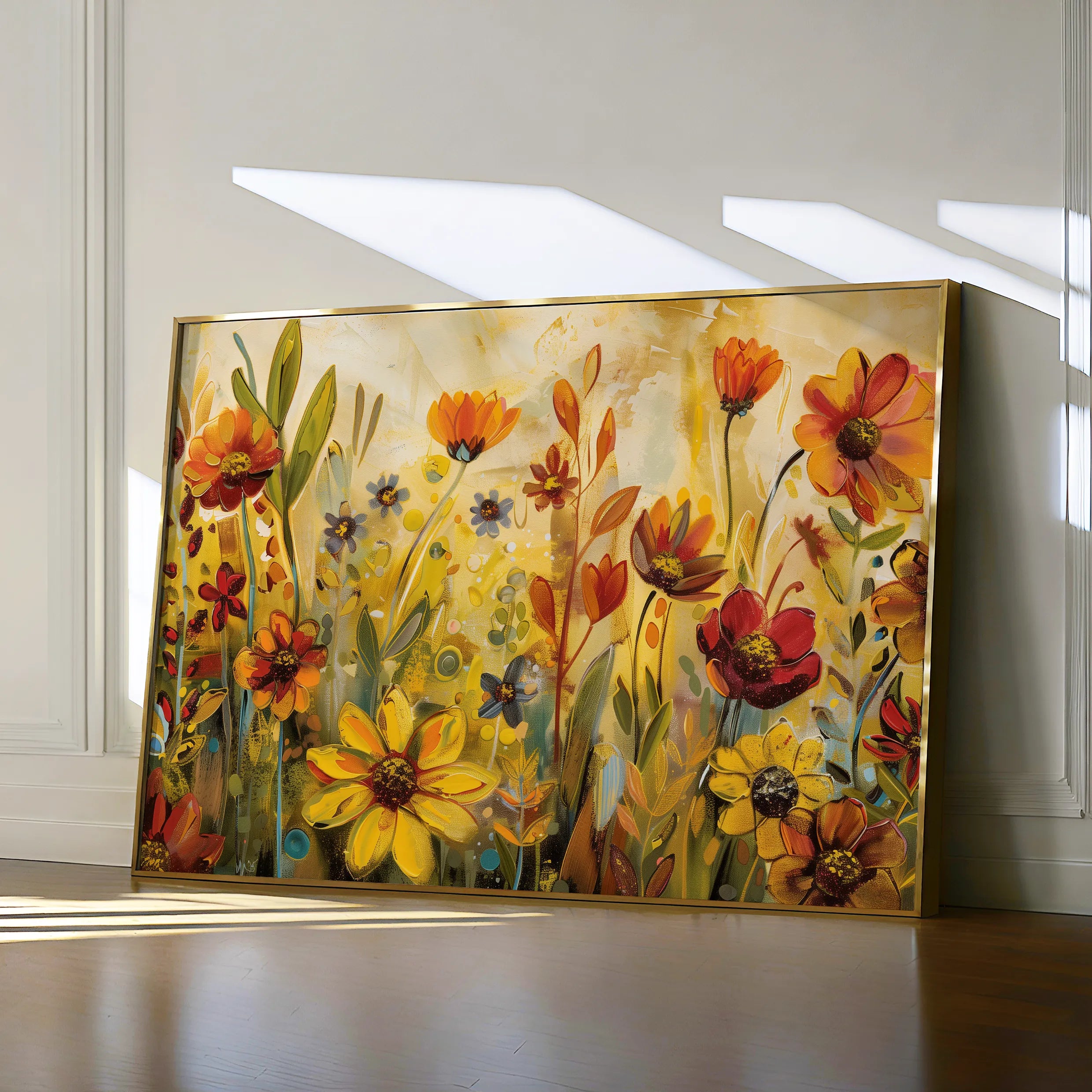 Floral 545 Canvas Art 18" x 24" / 45 x 60 cm / Black