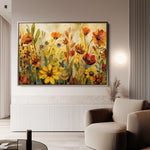 Floral 545 Canvas Art 18" x 24" / 45 x 60 cm / Black
