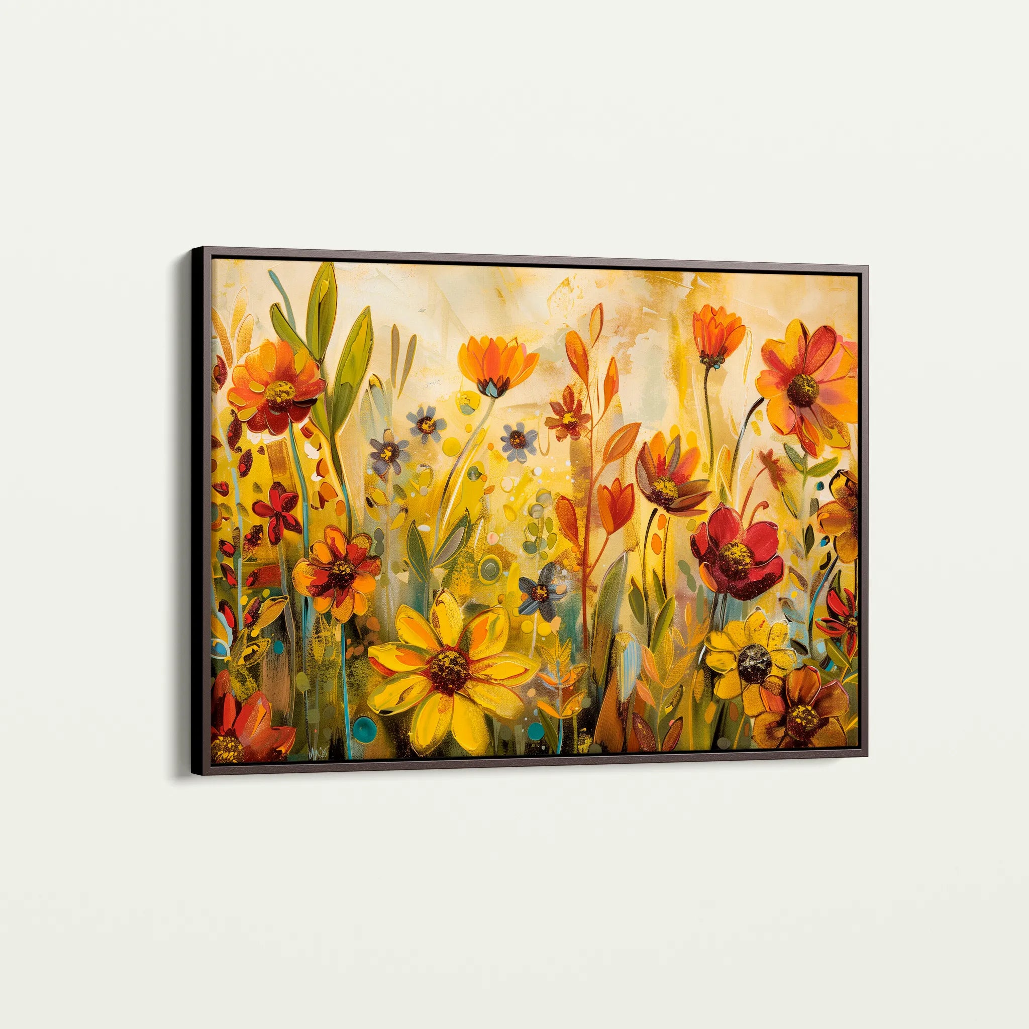 Floral 545 Canvas Art 18" x 24" / 45 x 60 cm / Black