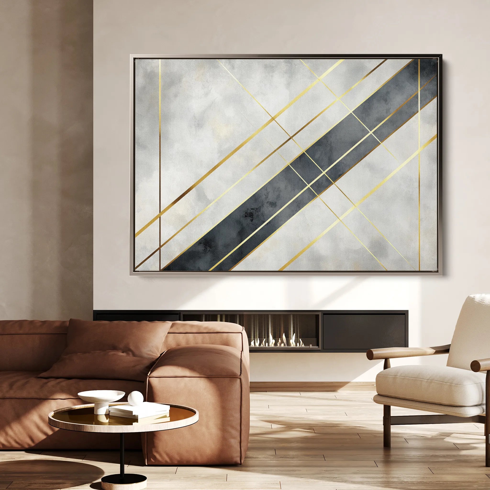 Abstract 546 Canvas Art 18" x 24" / 45 x 60 cm / Black