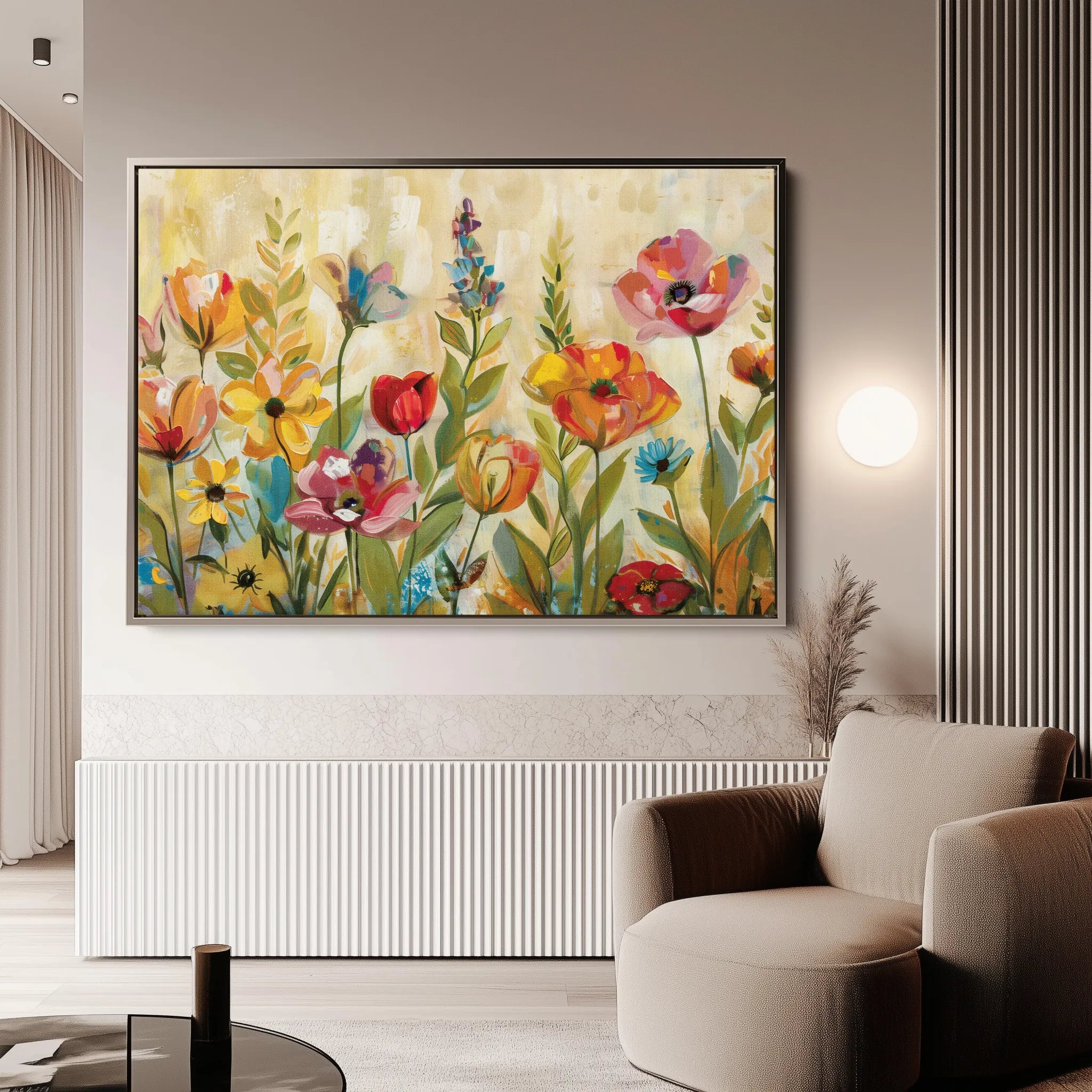 Floral 546 Canvas Art 18" x 24" / 45 x 60 cm / Black
