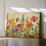 Floral 546 Canvas Art 18" x 24" / 45 x 60 cm / Black
