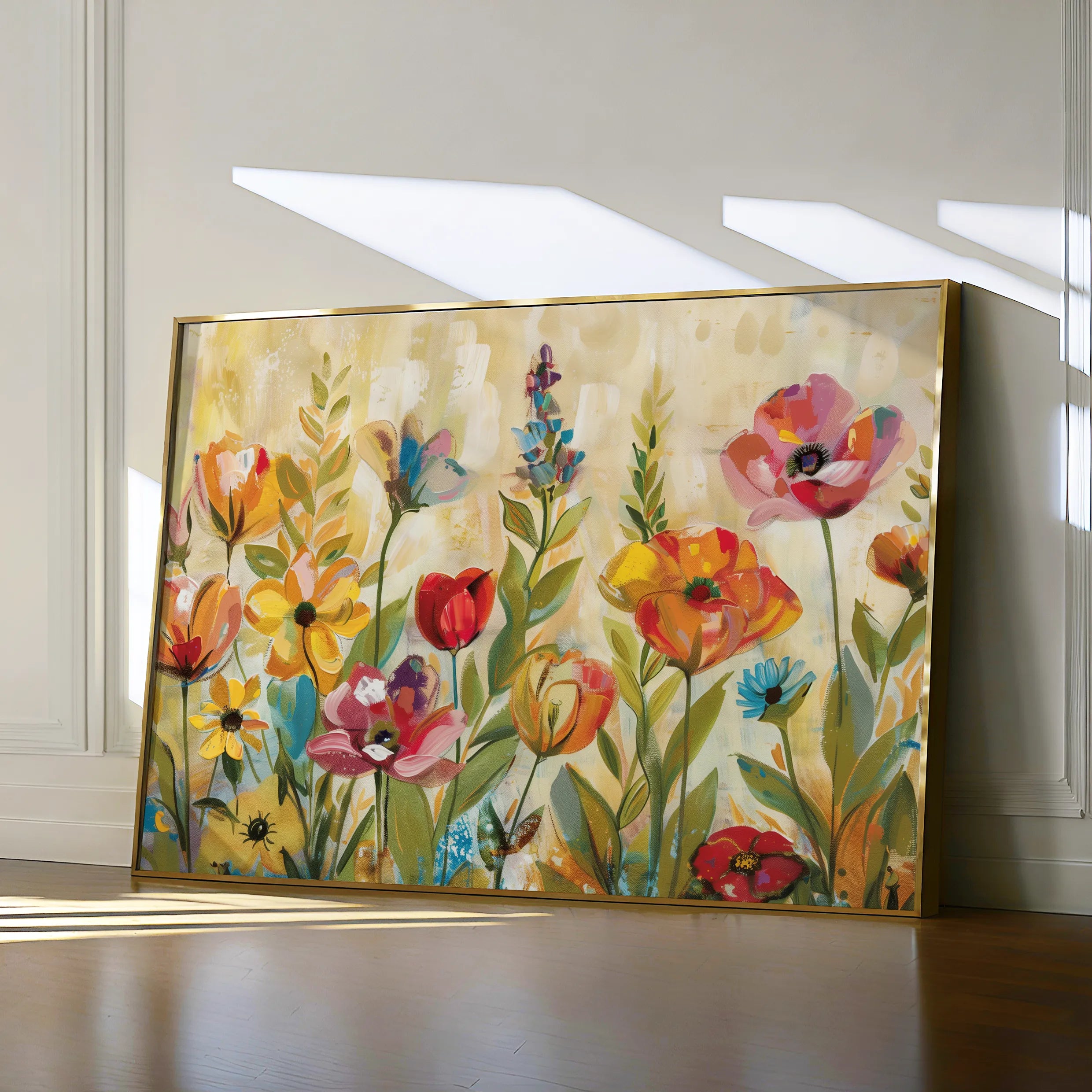 Floral 546 Canvas Art 18" x 24" / 45 x 60 cm / Black