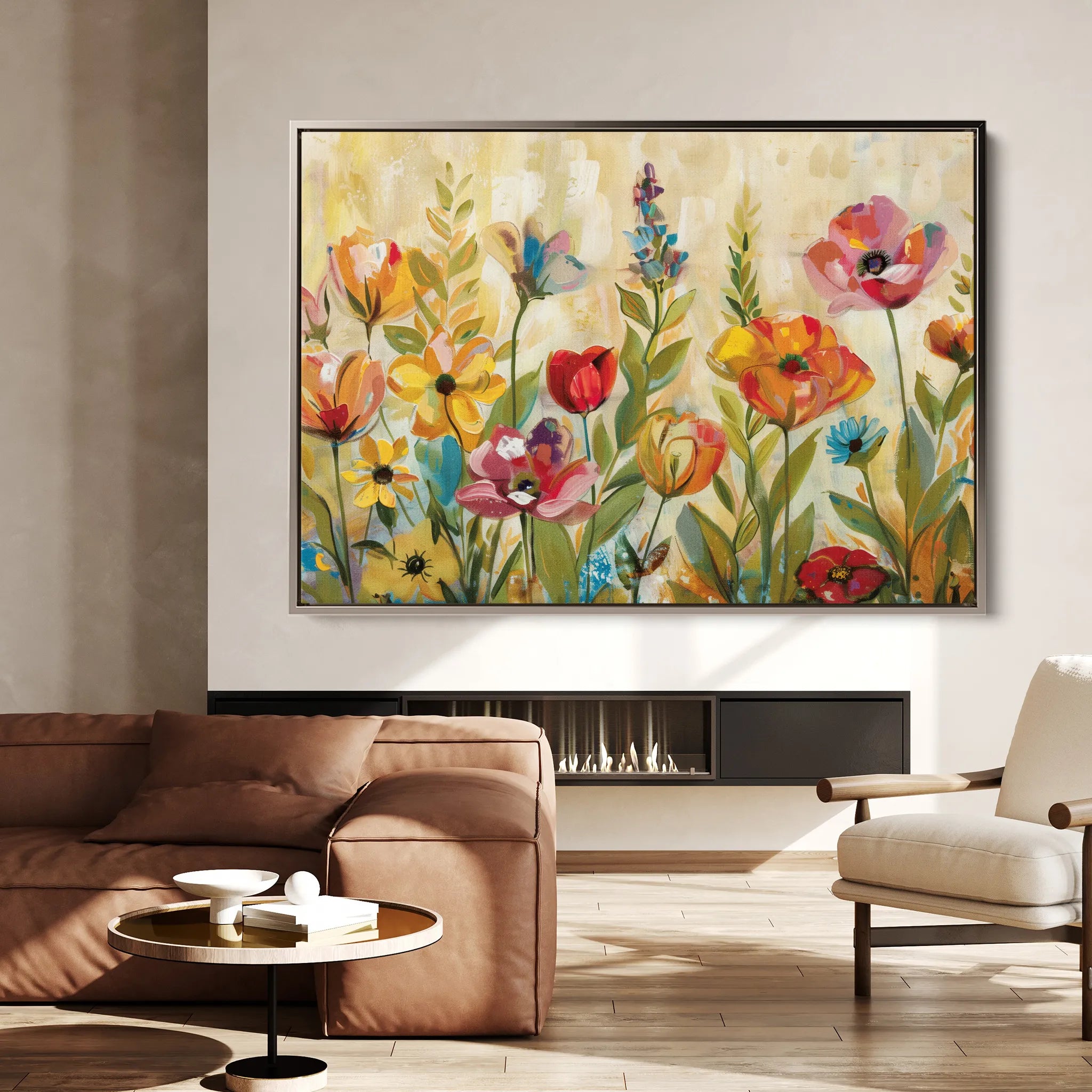 Floral 546 Canvas Art 18" x 24" / 45 x 60 cm / Black