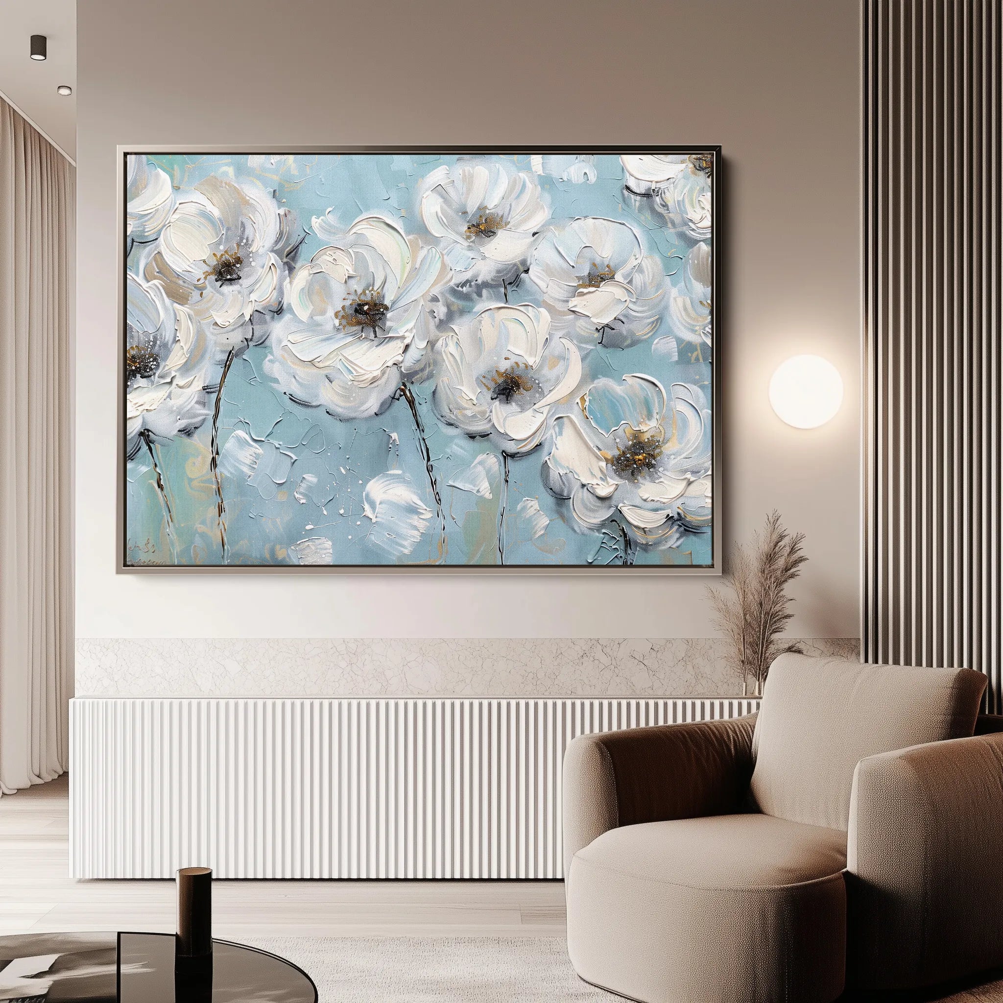 Floral 549 Canvas Art 18" x 24" / 45 x 60 cm / Black