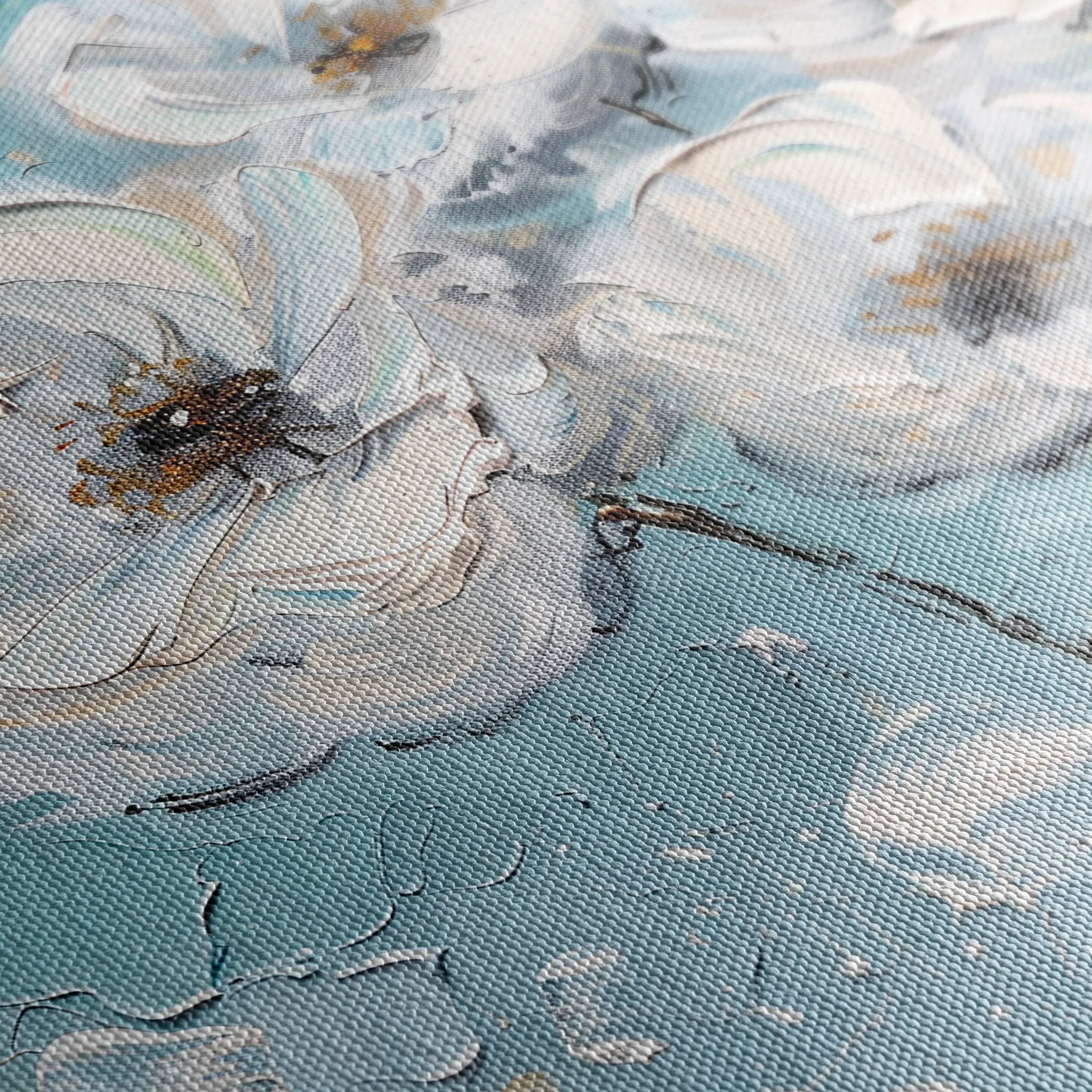 Floral 549 Canvas Art 18" x 24" / 45 x 60 cm / Black