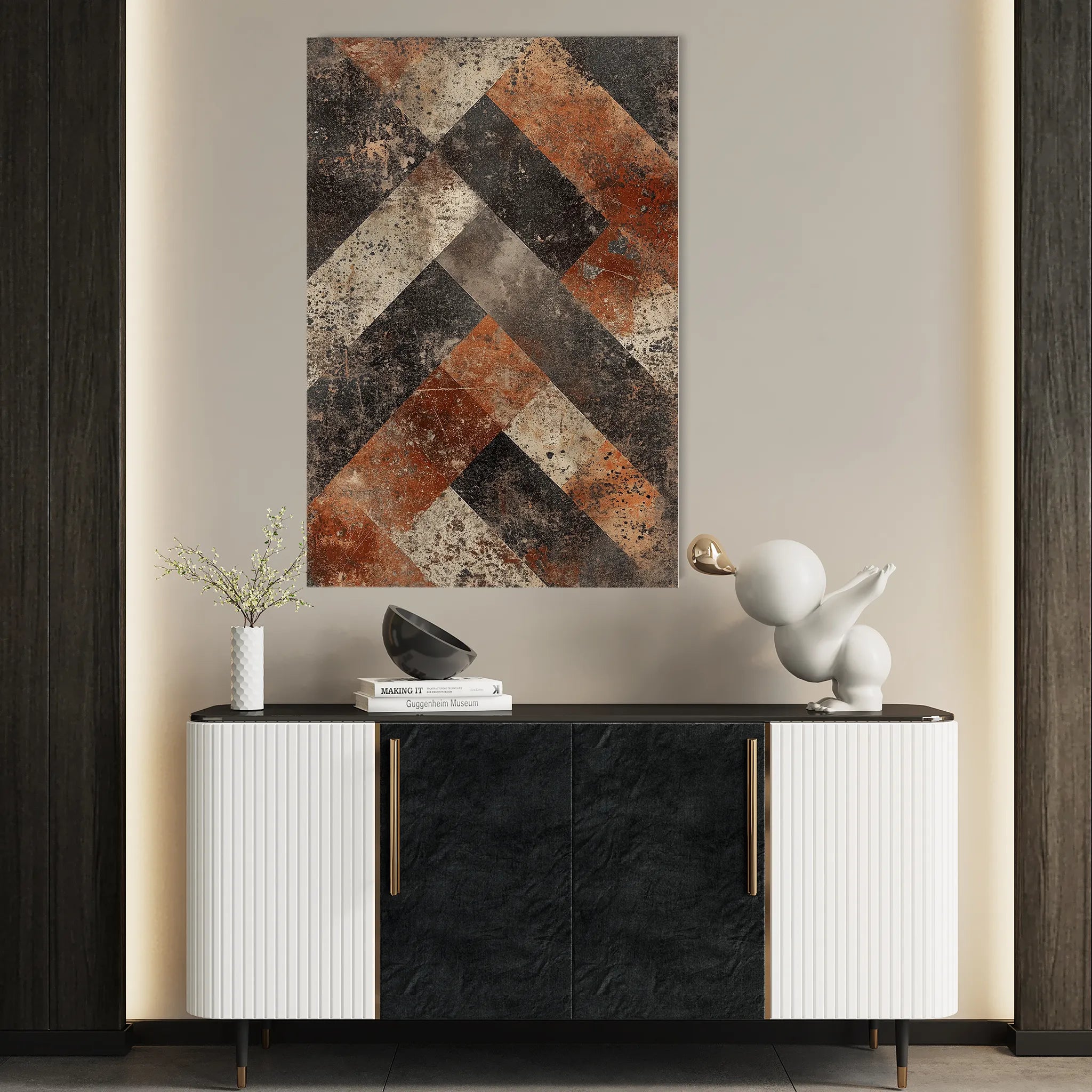Abstract 550 Canvas Art 18" x 24" / 45 x 60 cm / Black