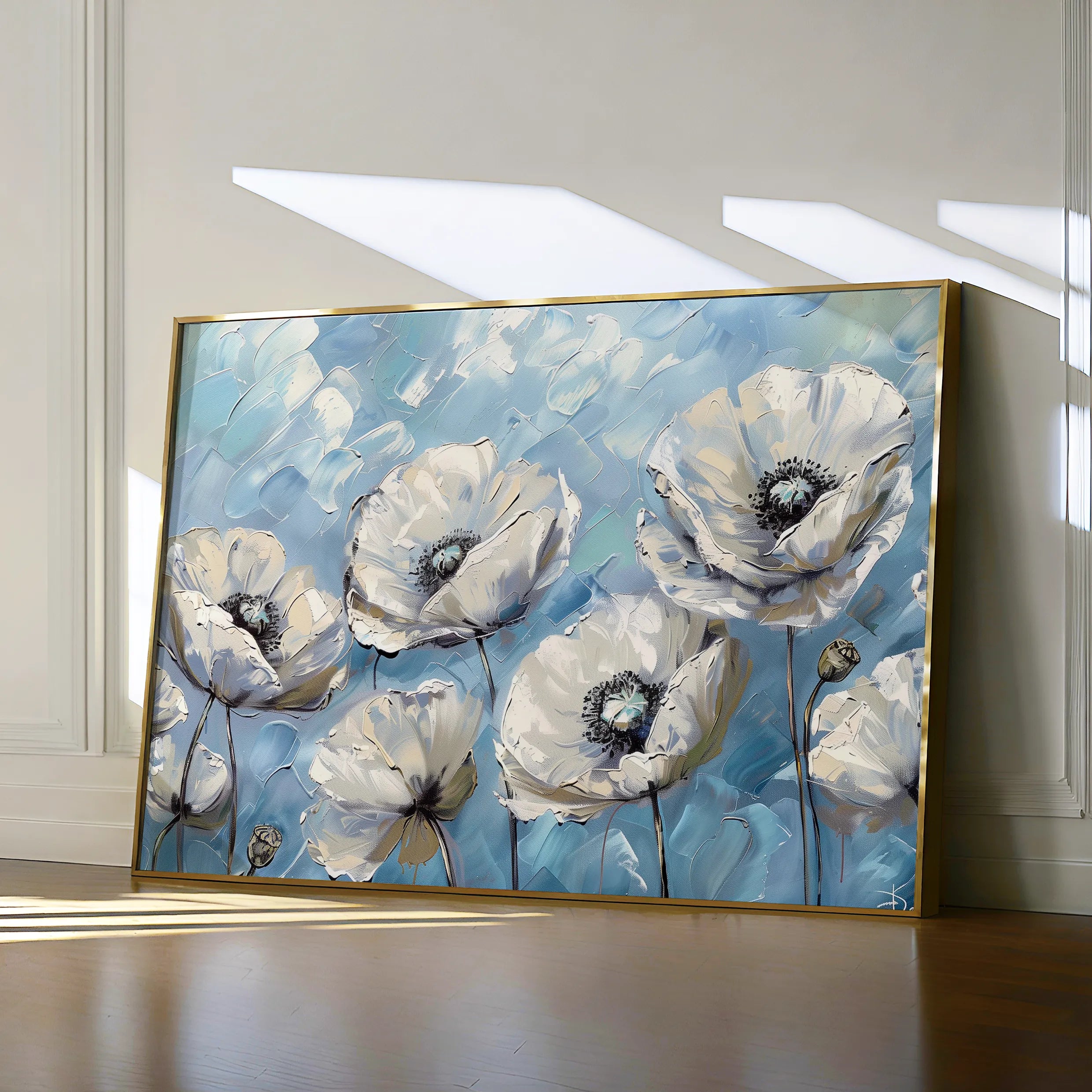 Floral 550 Canvas Art 18" x 24" / 45 x 60 cm / Black