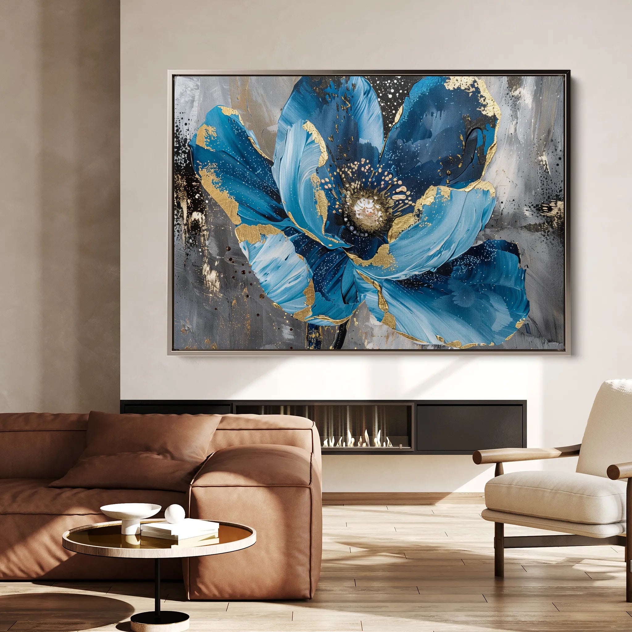 Floral 552 Canvas Art 18" x 24" / 45 x 60 cm / Black
