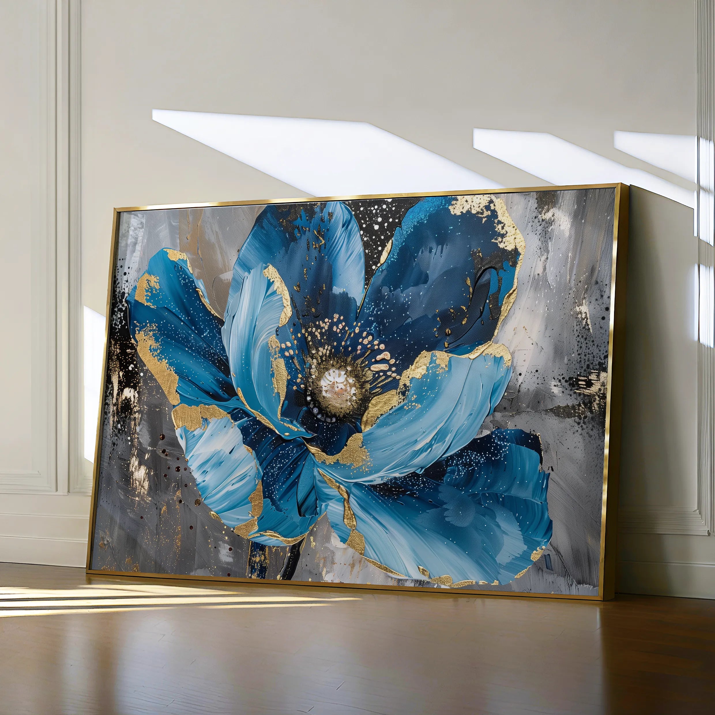 Floral 552 Canvas Art 18" x 24" / 45 x 60 cm / Black