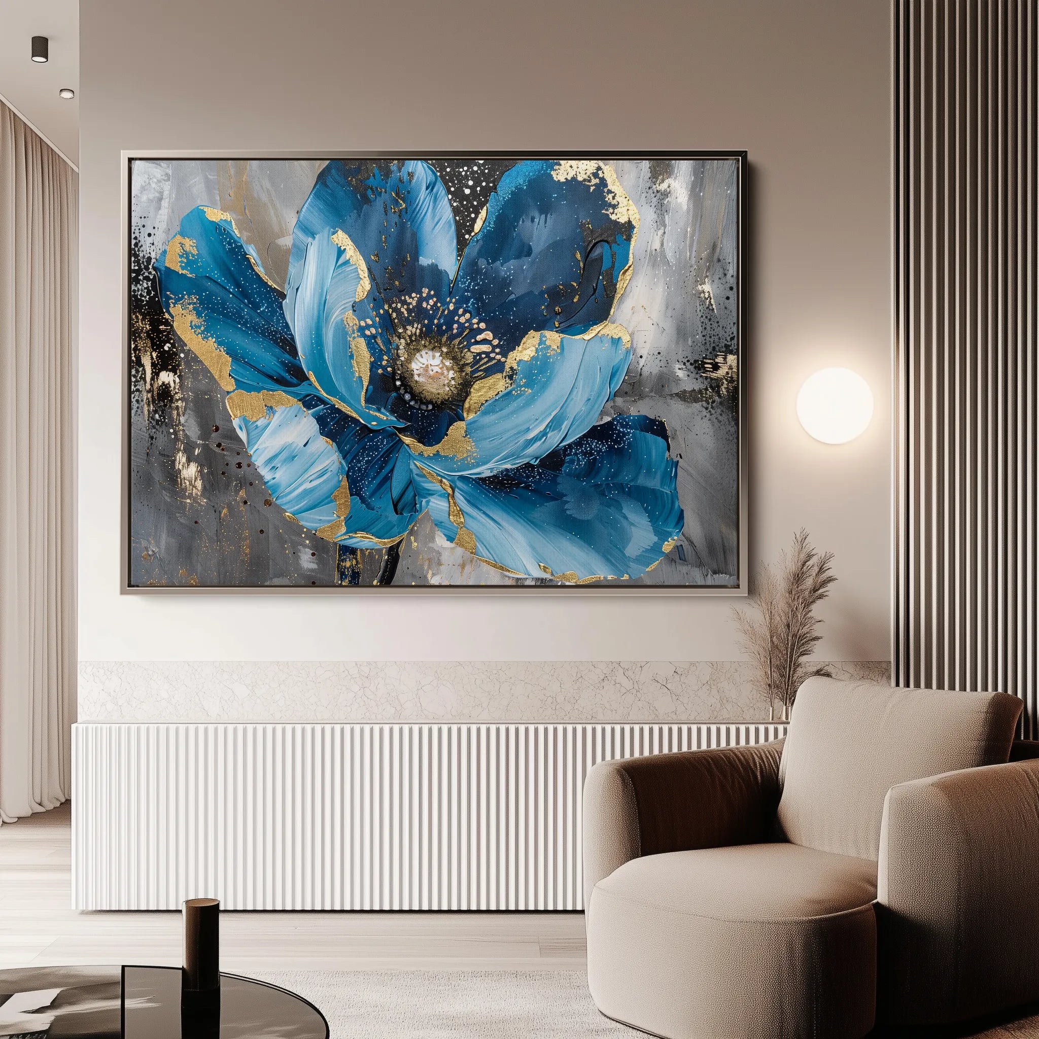 Floral 552 Canvas Art 18" x 24" / 45 x 60 cm / Black