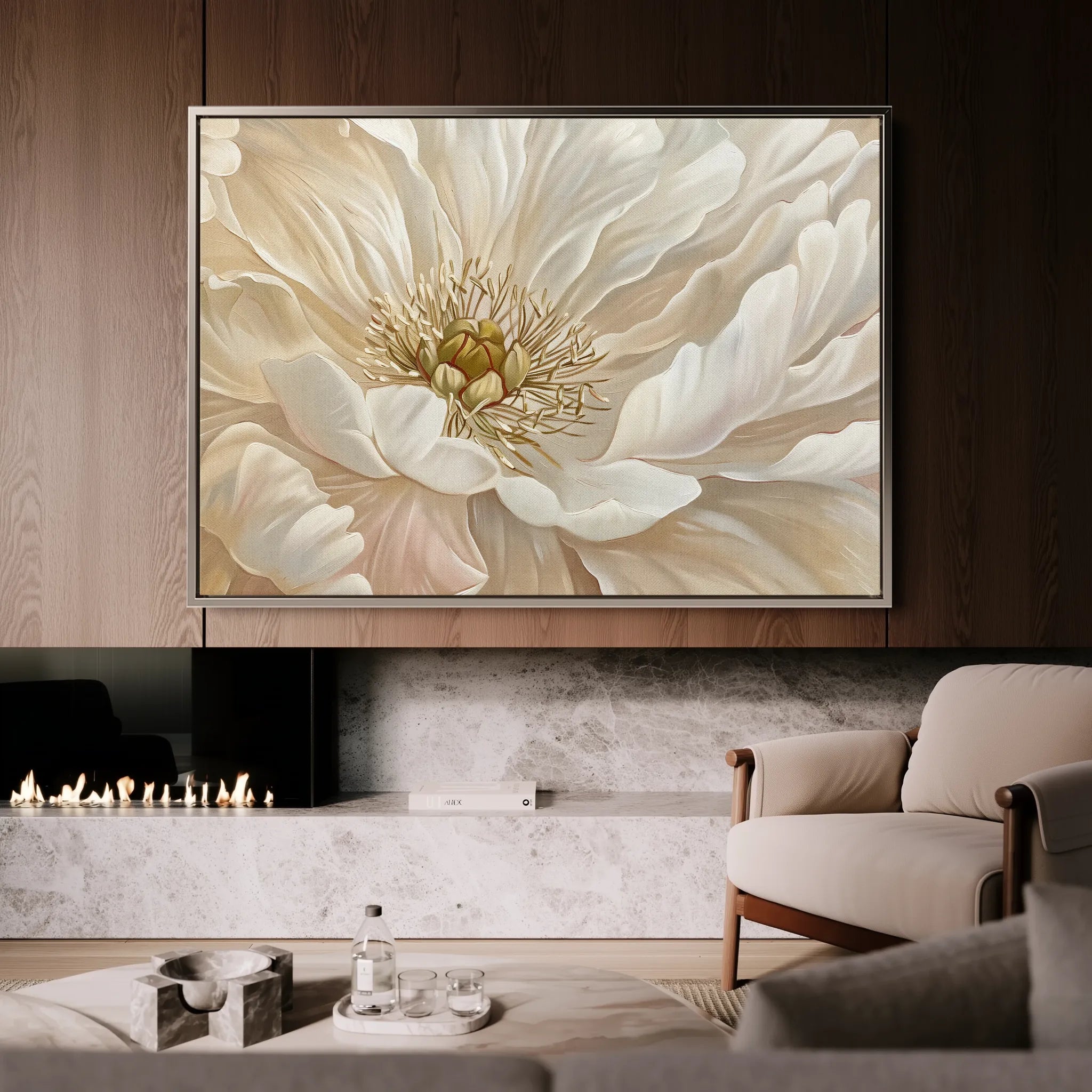 Floral 553 Canvas Art 18" x 24" / 45 x 60 cm / Black