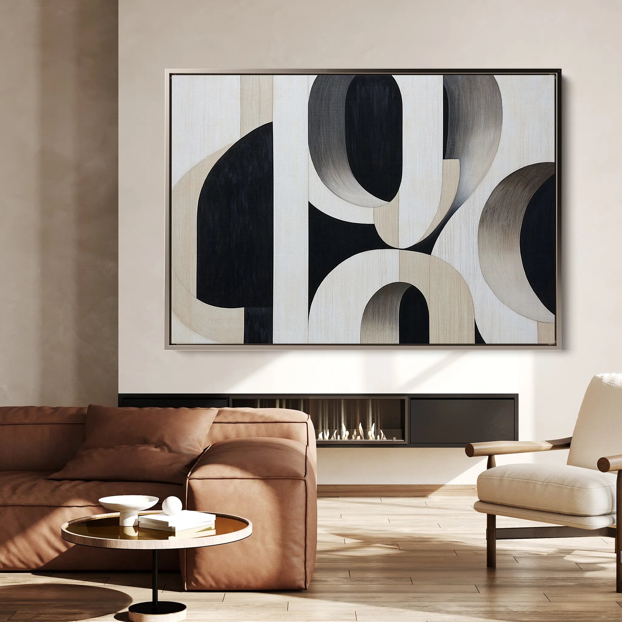 Abstract 554 Canvas Art 18" x 24" / 45 x 60 cm / Black