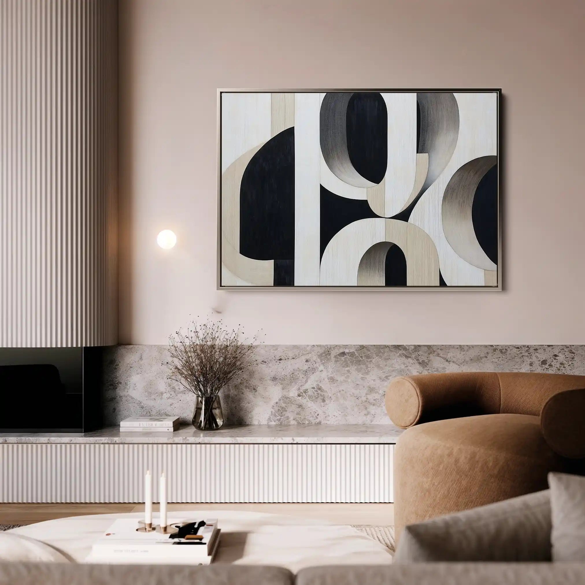 Abstract 554 Canvas Art 18" x 24" / 45 x 60 cm / Black
