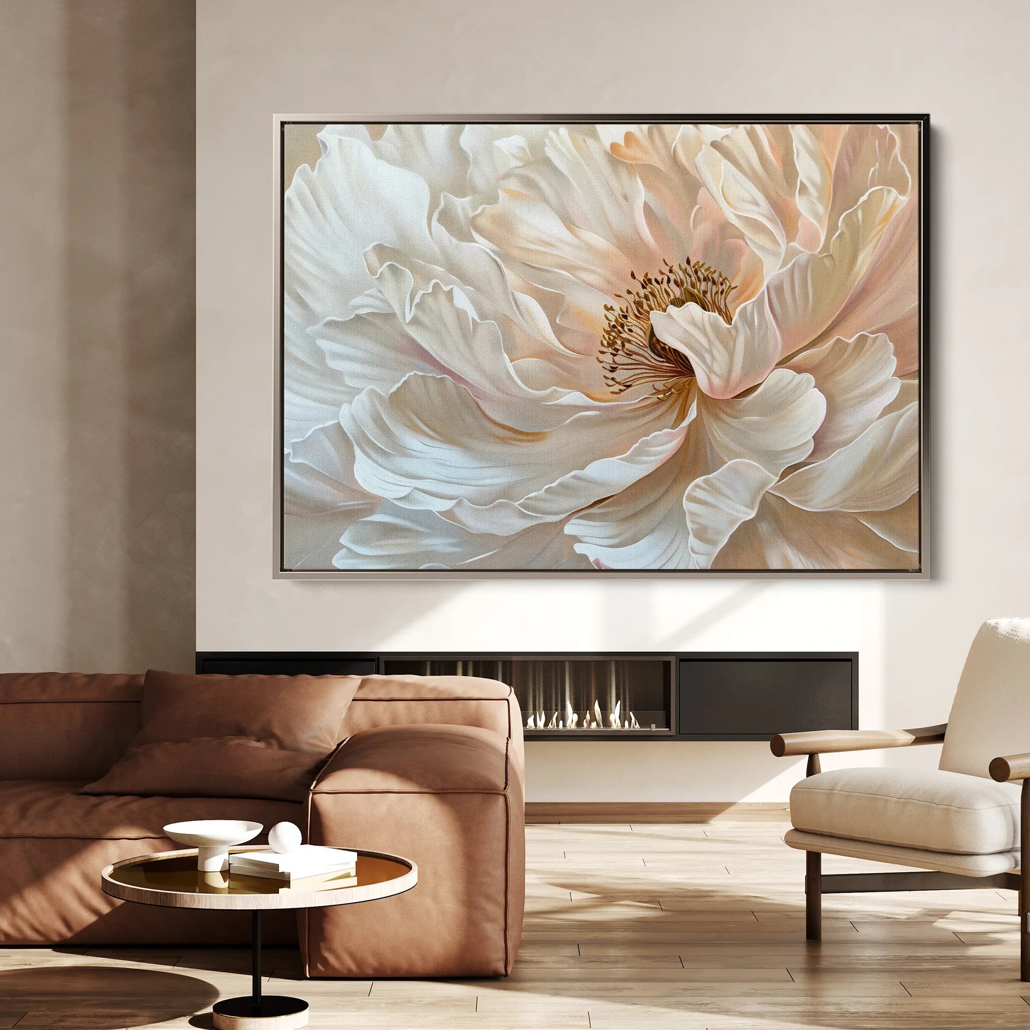 Floral 554 Canvas Art 18" x 24" / 45 x 60 cm / Black