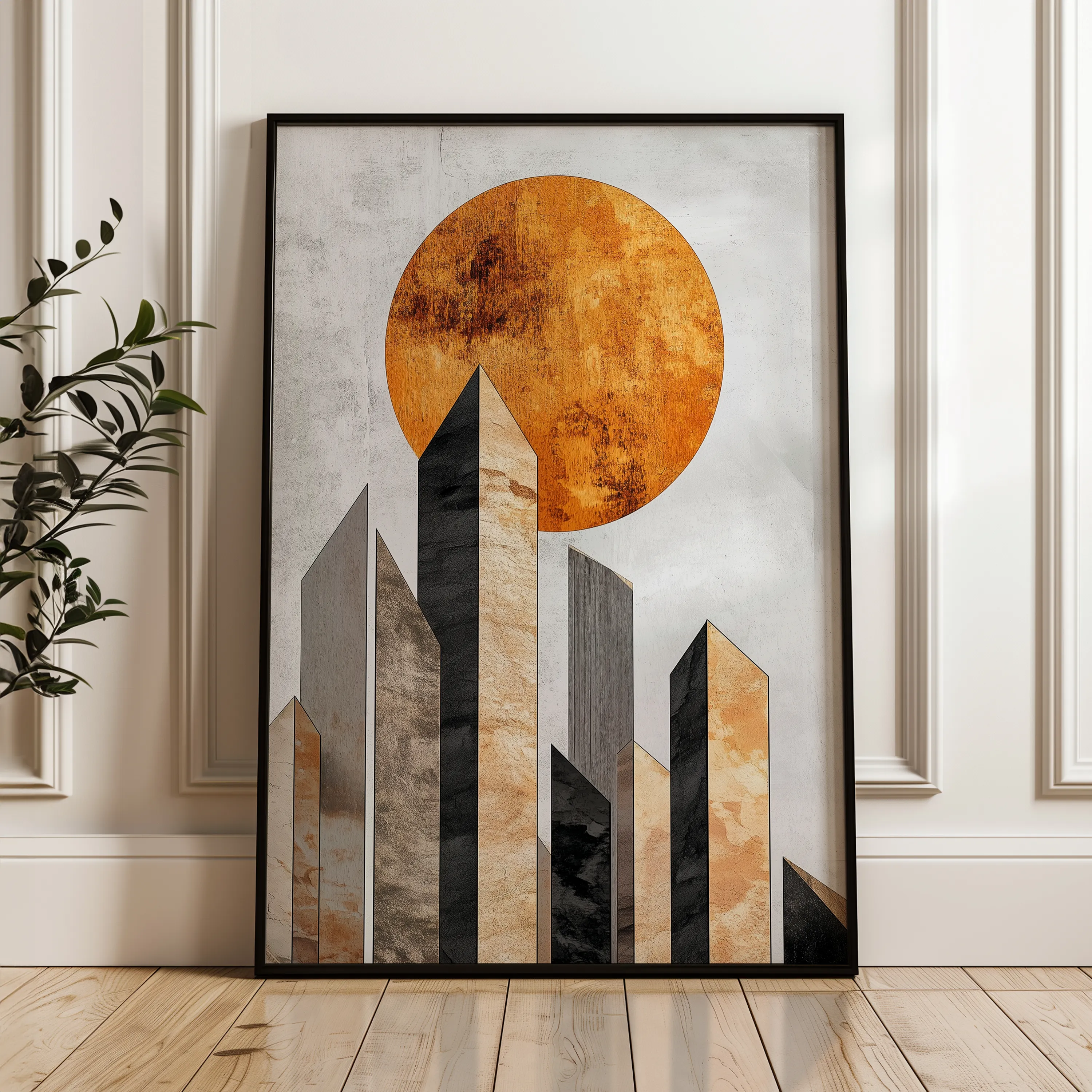 Abstract 555 Canvas Art 18" x 24" / 45 x 60 cm / Black