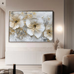 Floral 555 Canvas Art 18" x 24" / 45 x 60 cm / Black
