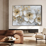 Floral 555 Canvas Art 18" x 24" / 45 x 60 cm / Black