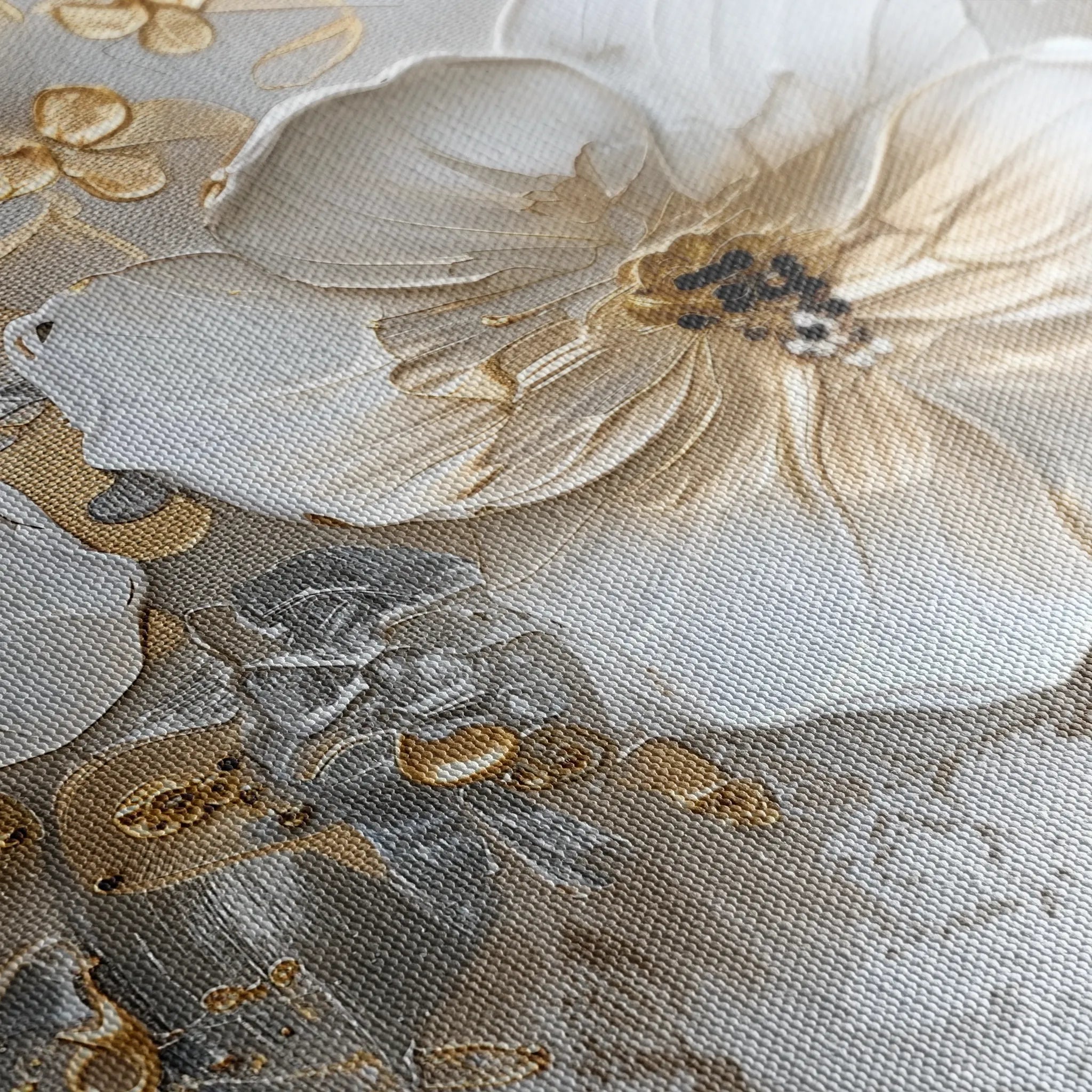 Floral 555 Canvas Art 18" x 24" / 45 x 60 cm / Black