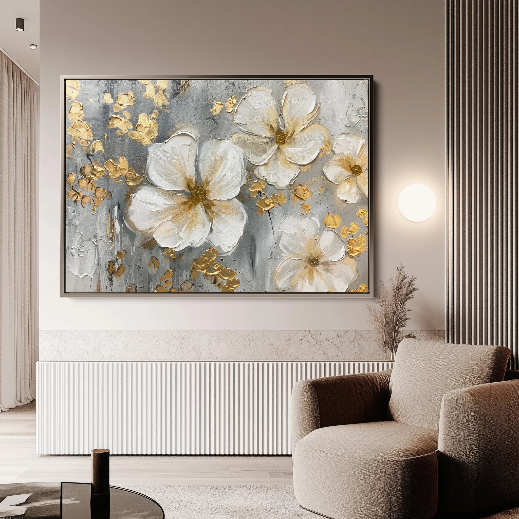 Floral 556 Canvas Art 18" x 24" / 45 x 60 cm / Black
