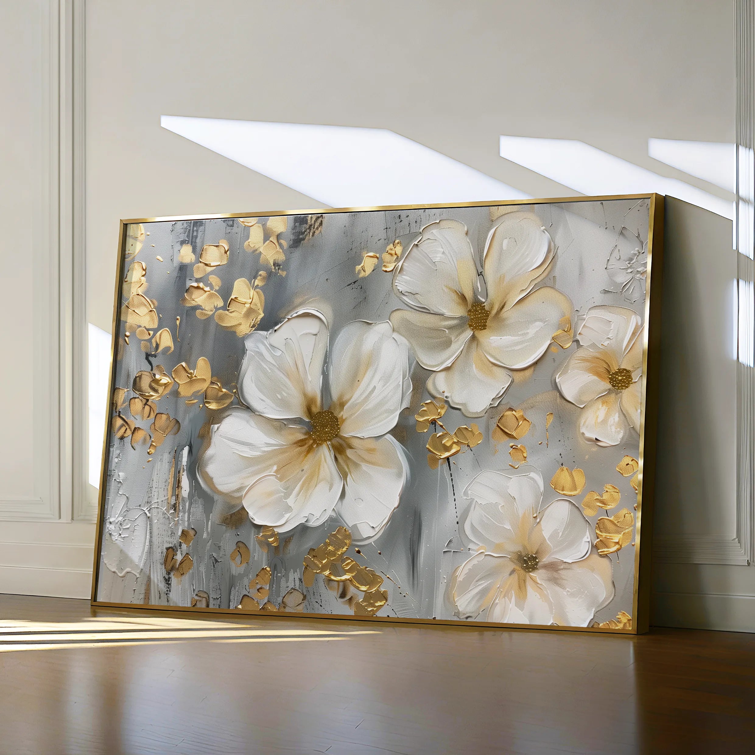 Floral 556 Canvas Art 18" x 24" / 45 x 60 cm / Black