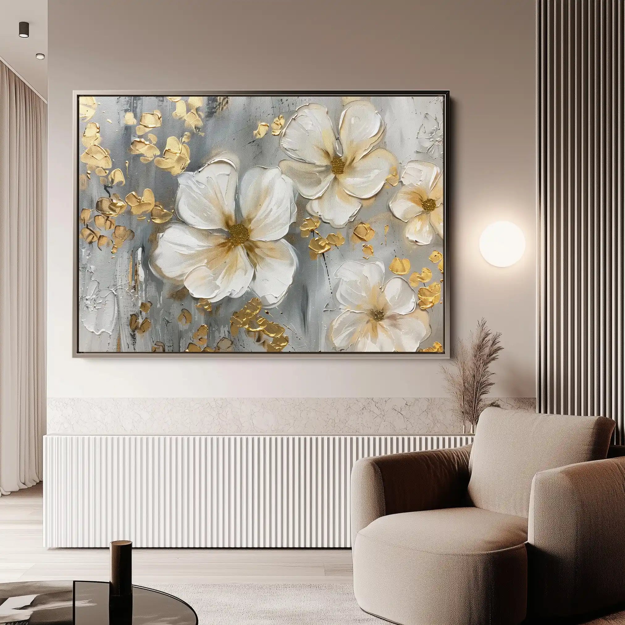 Floral 556 Canvas Art 60 x 40 cm / Black