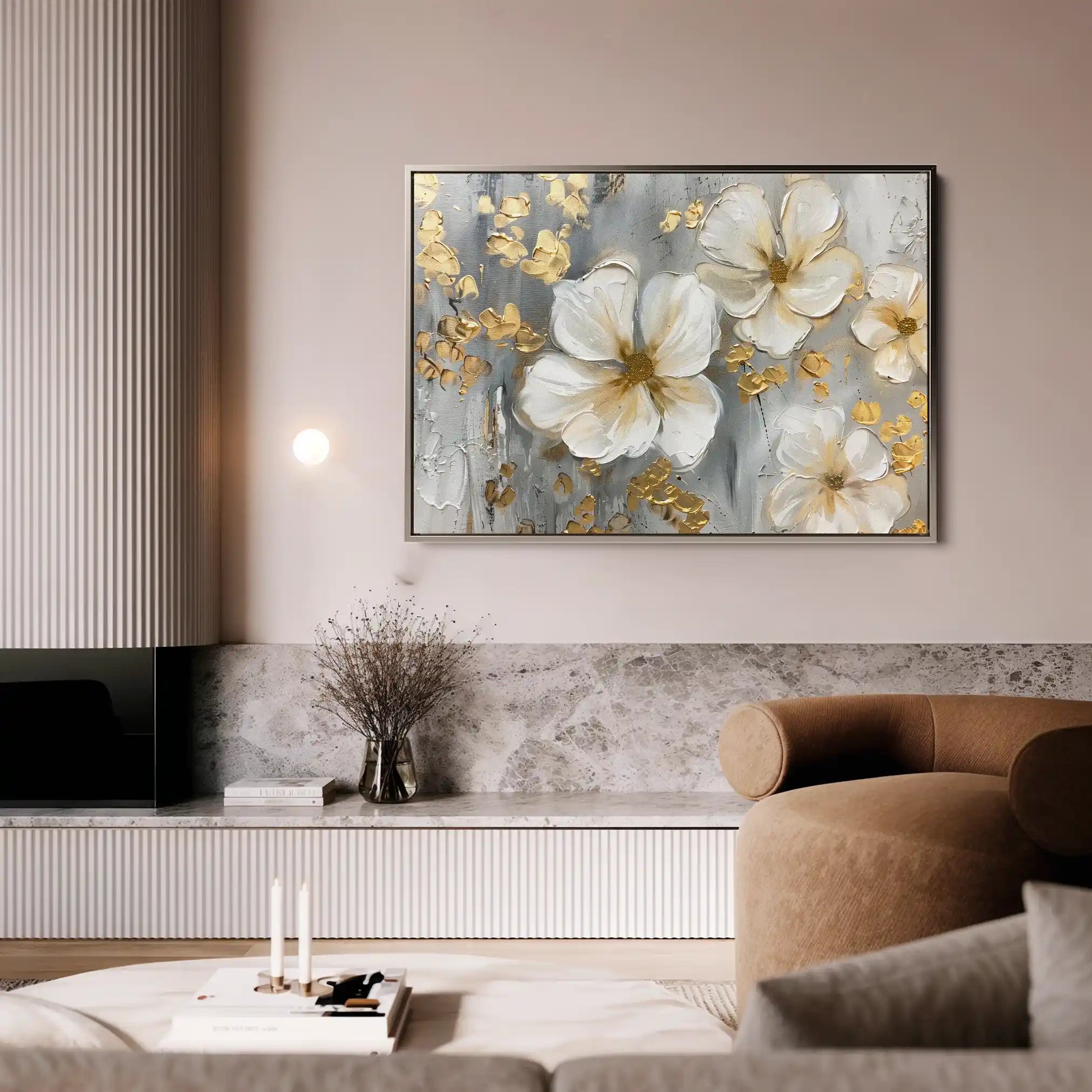 Floral 556 Canvas Art 60 x 40 cm / Black