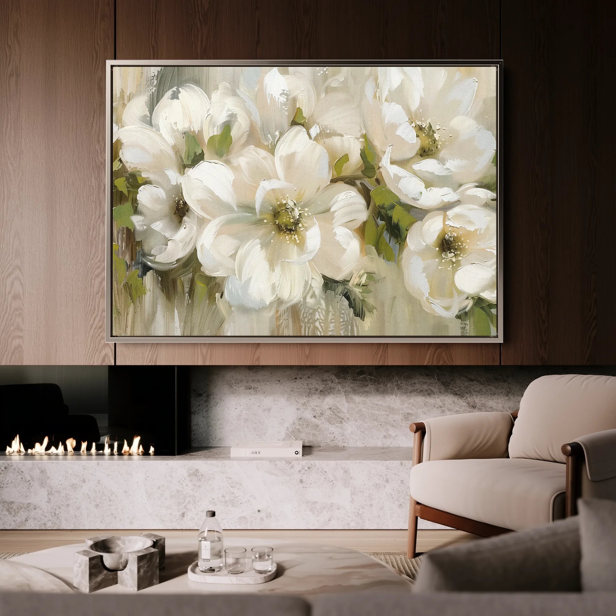 Floral 557 Canvas Art 18" x 24" / 45 x 60 cm / Black