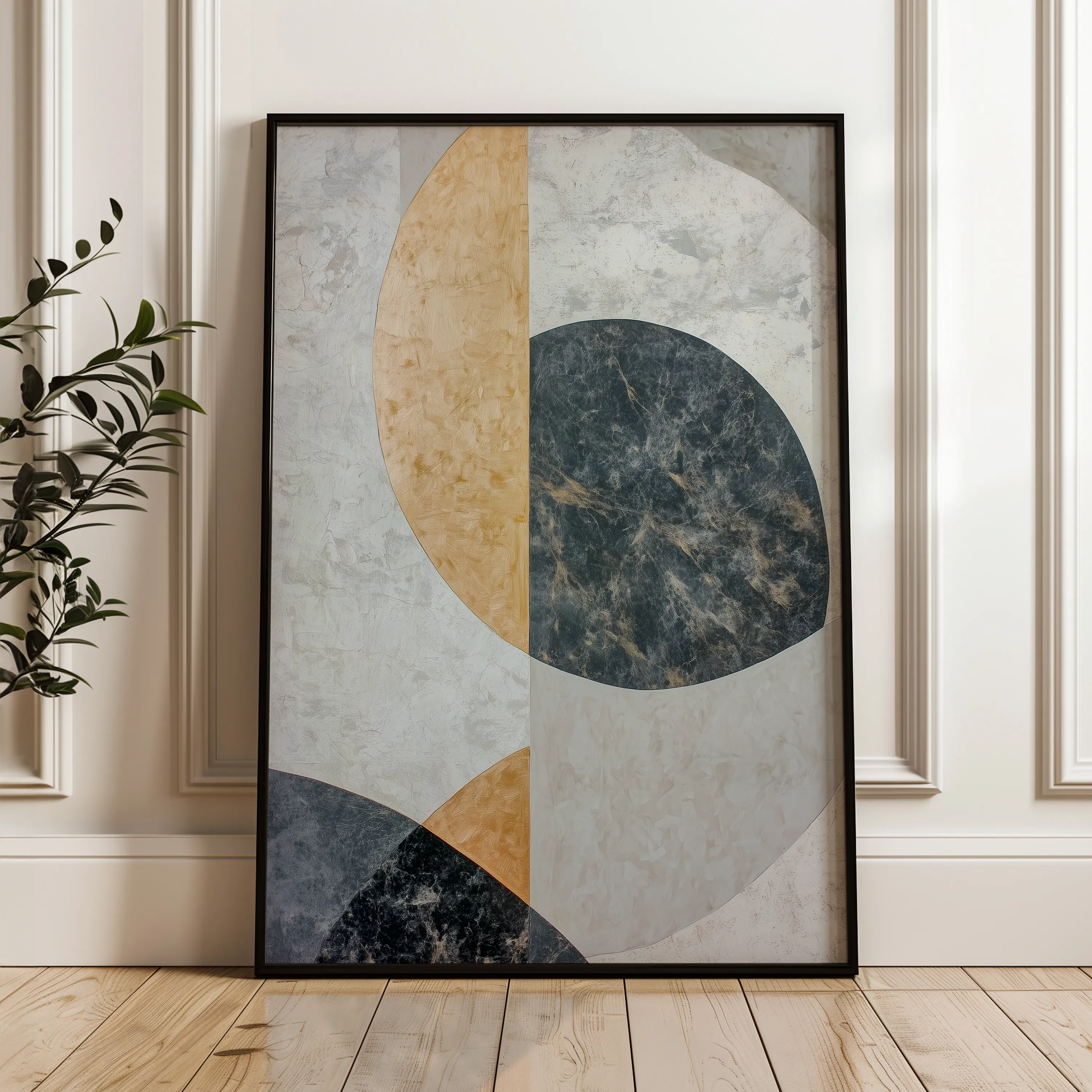 Abstract 558 Canvas Art 18" x 24" / 45 x 60 cm / Black