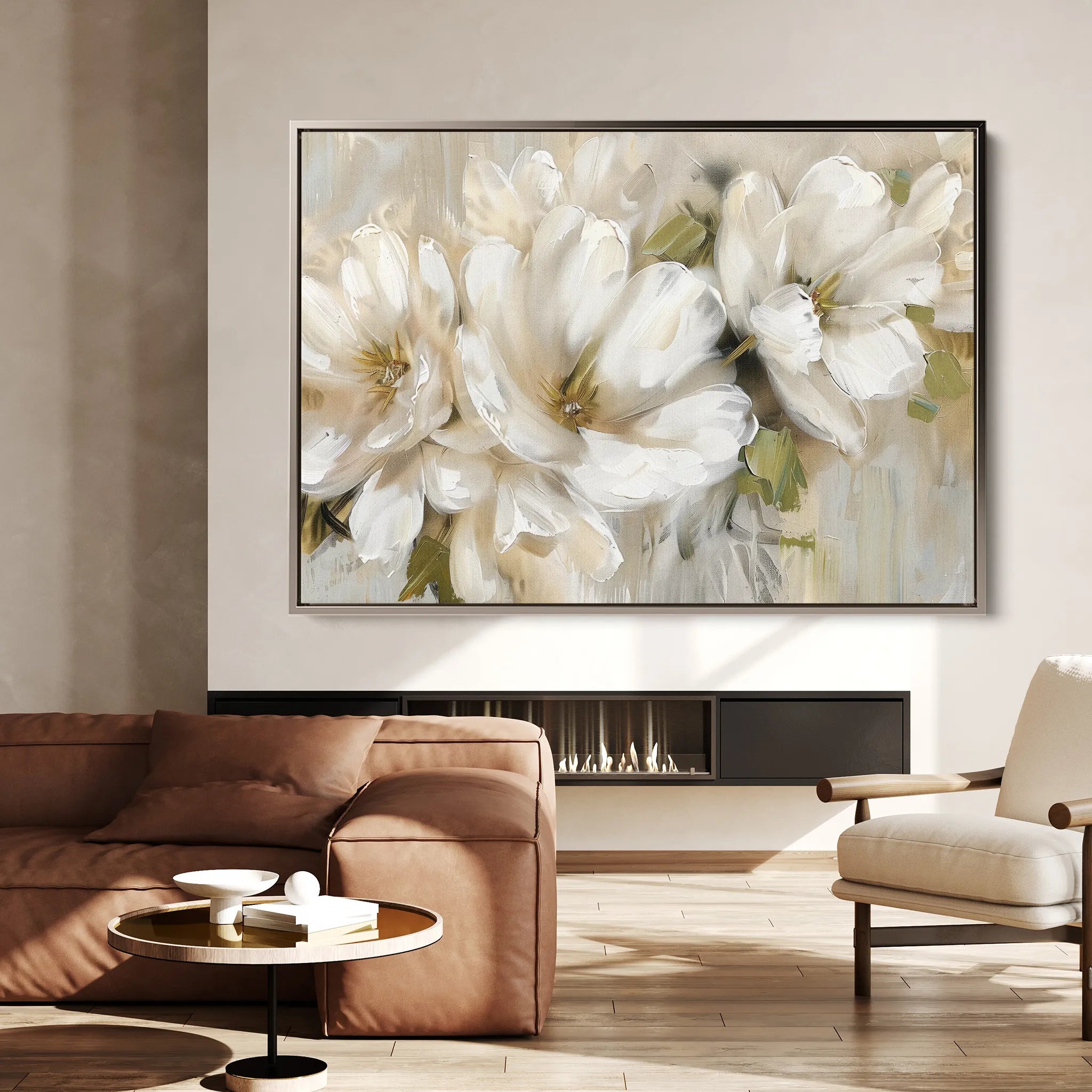 Floral 558 Canvas Art 18" x 24" / 45 x 60 cm / Black