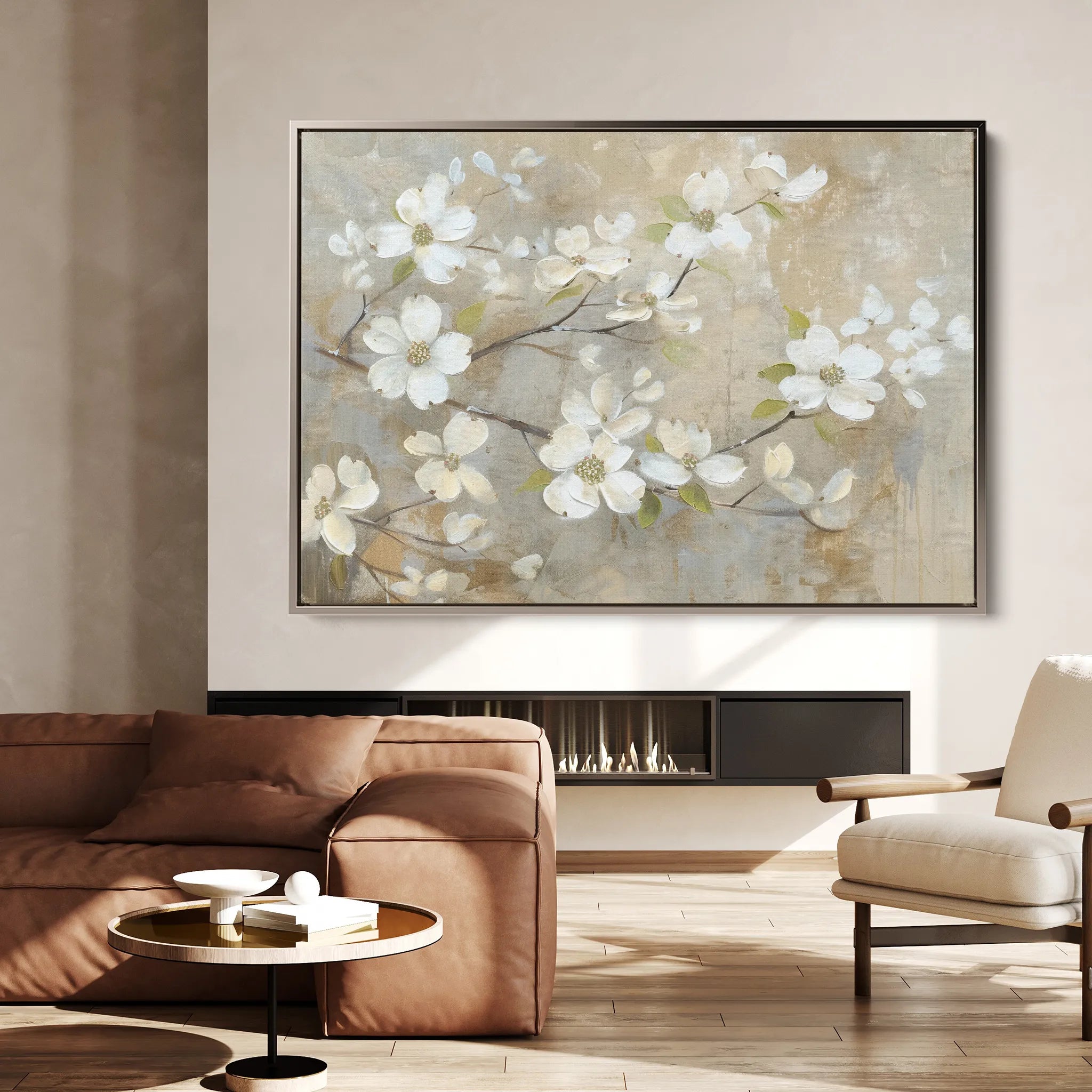 Floral 560 Canvas Art 18" x 24" / 45 x 60 cm / Black