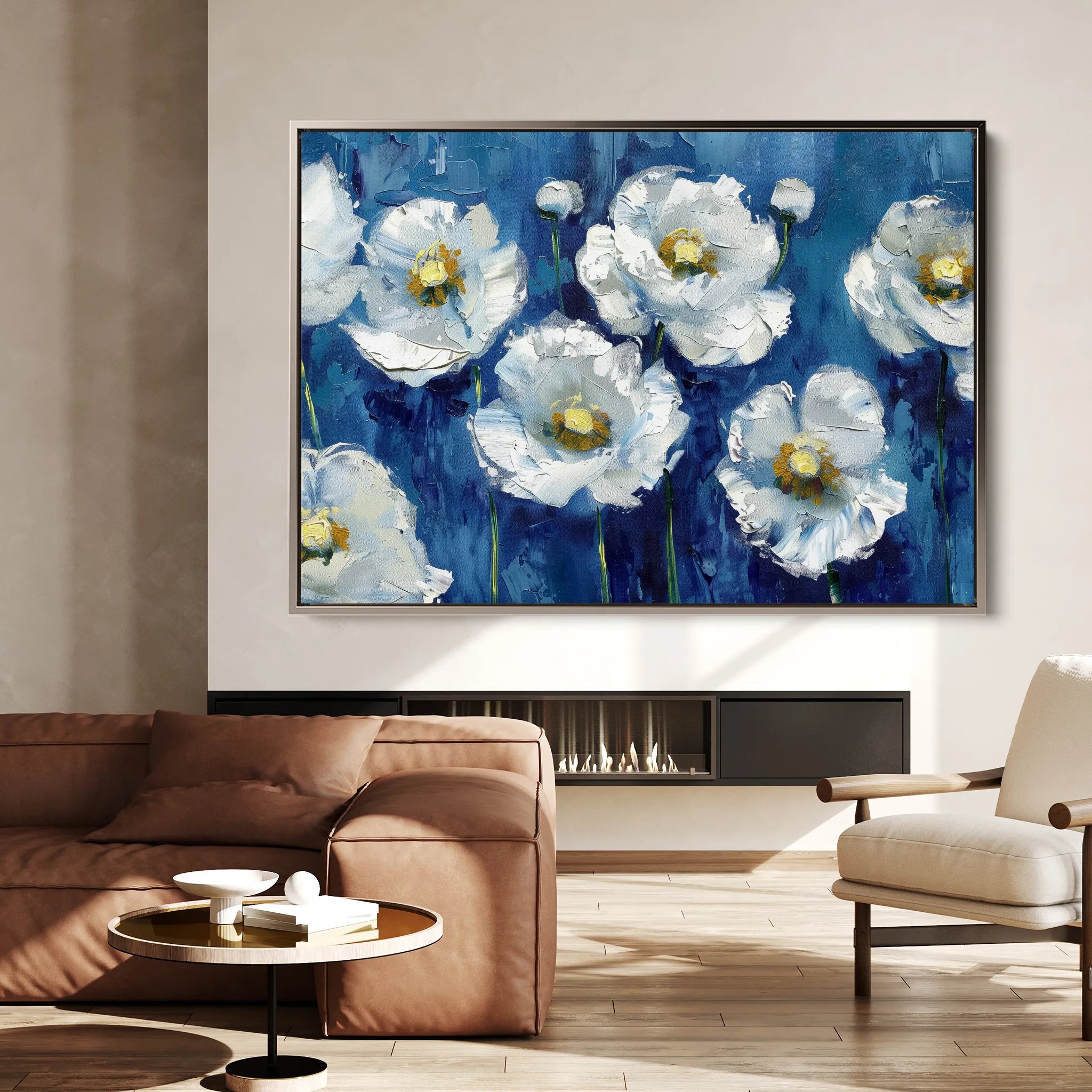 Floral 561 Canvas Art 18" x 24" / 45 x 60 cm / Black