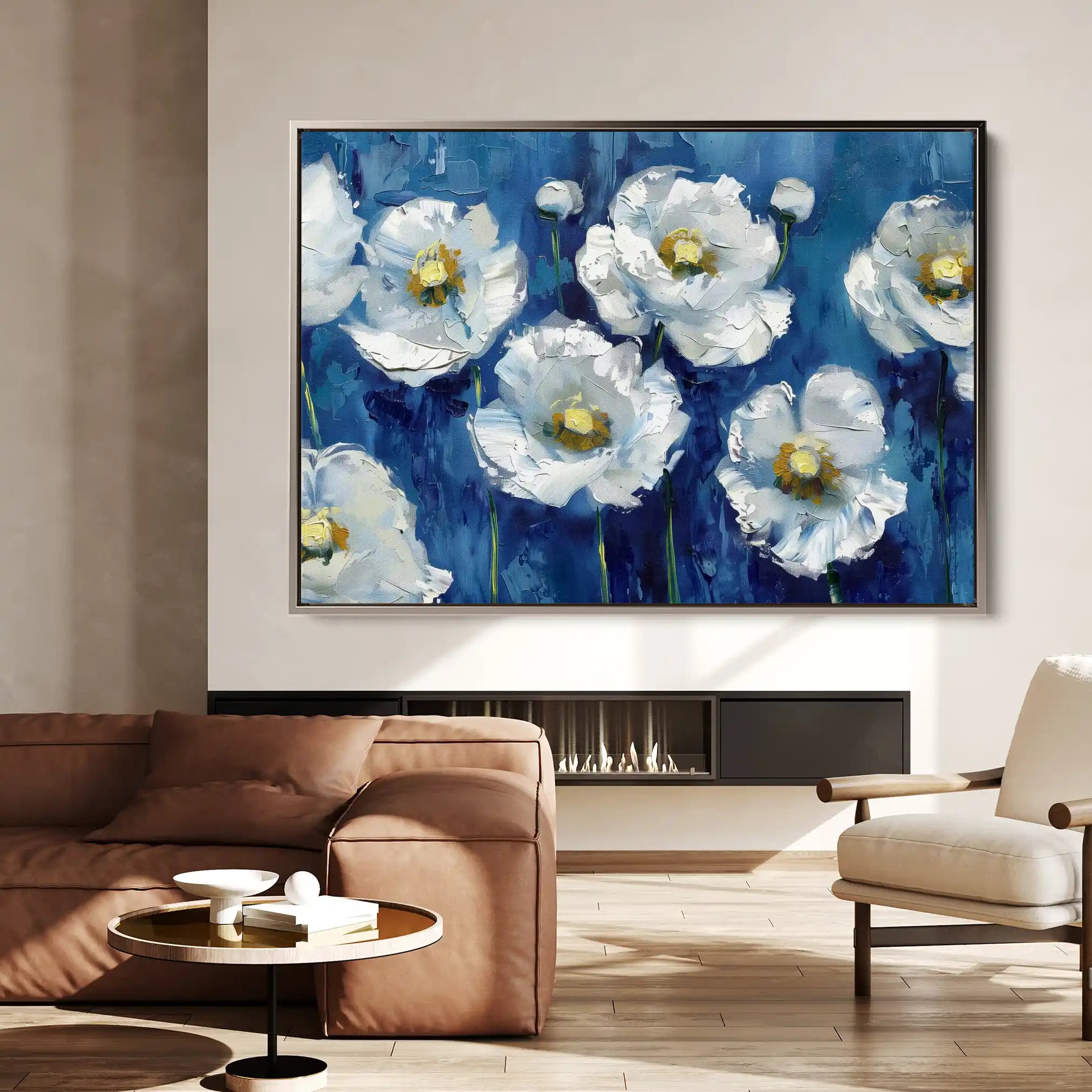 Floral 561 Canvas Art 60 x 40 cm / Black