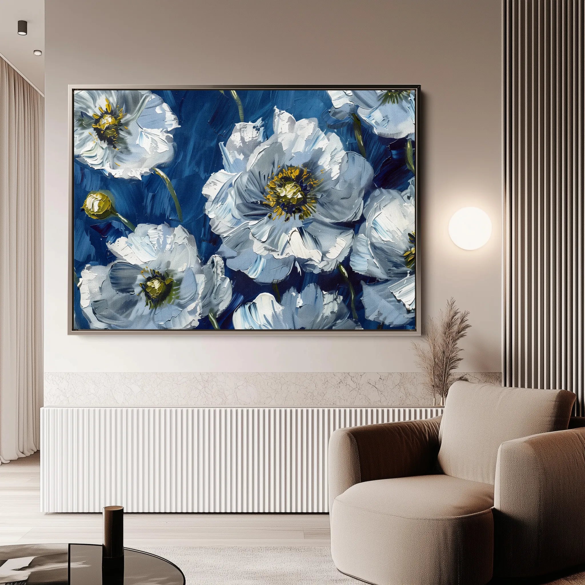 Floral 562 Canvas Art 18" x 24" / 45 x 60 cm / Black