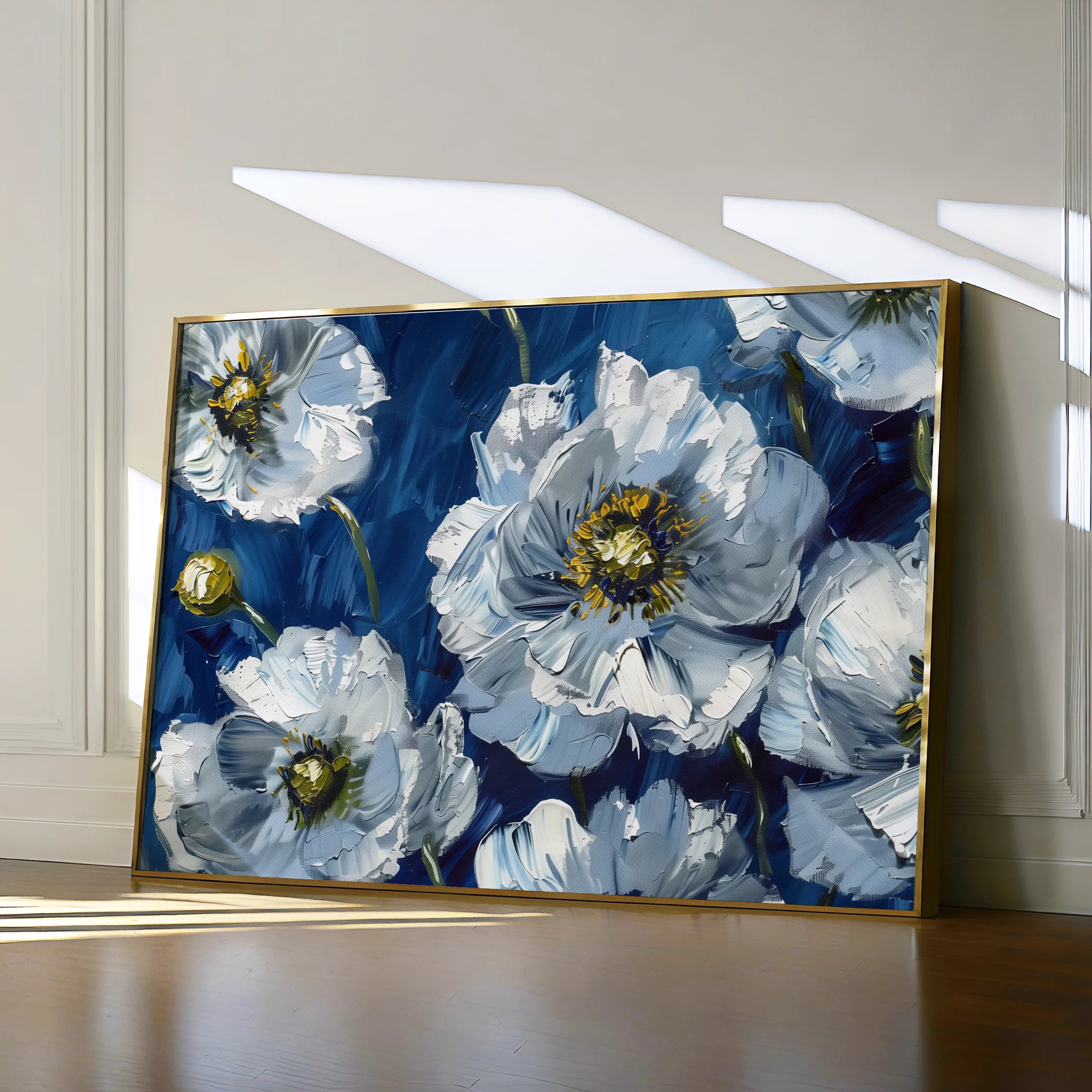 Floral 562 Canvas Art 18" x 24" / 45 x 60 cm / Black