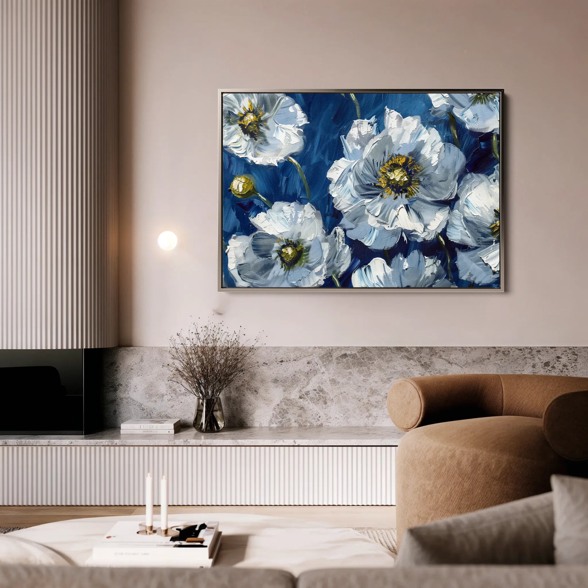 Floral 562 Canvas Art 18" x 24" / 45 x 60 cm / Black