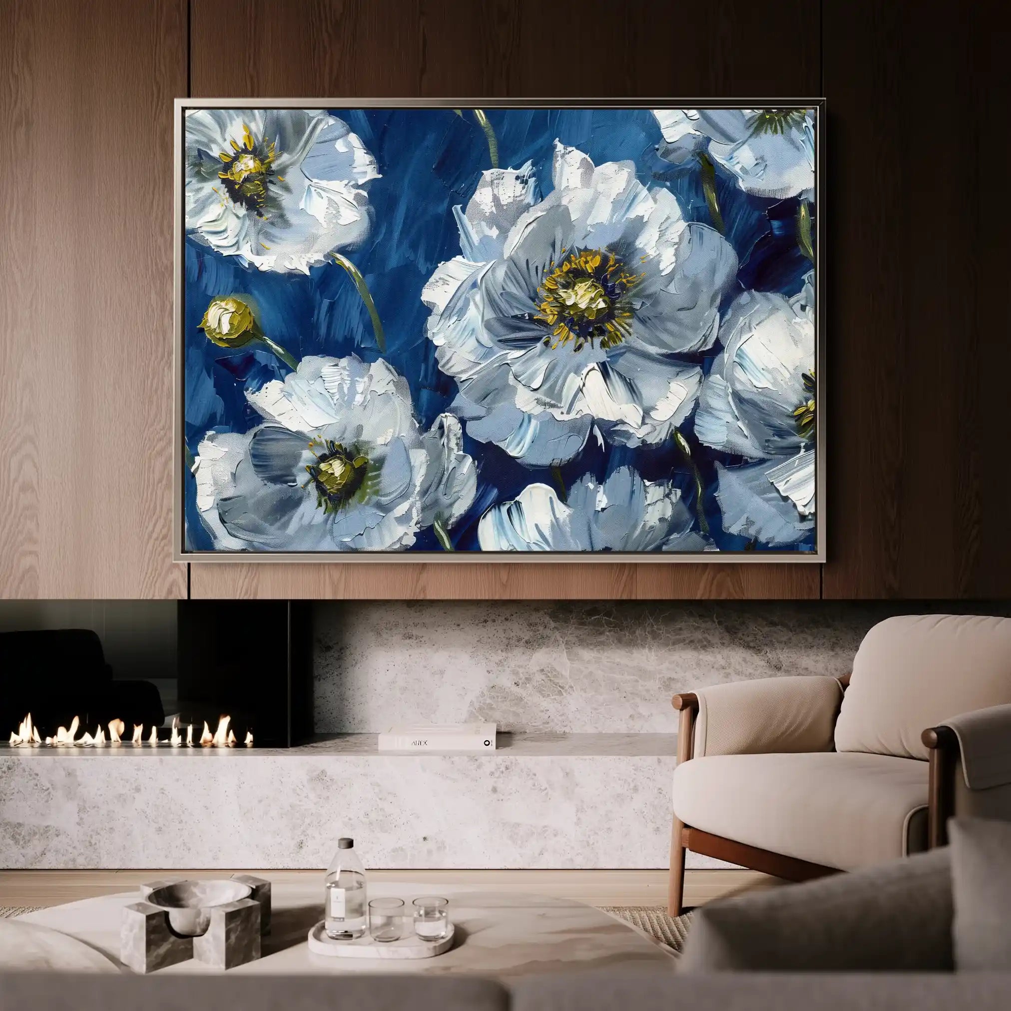 Floral 562 Canvas Art 60 x 40 cm / Black