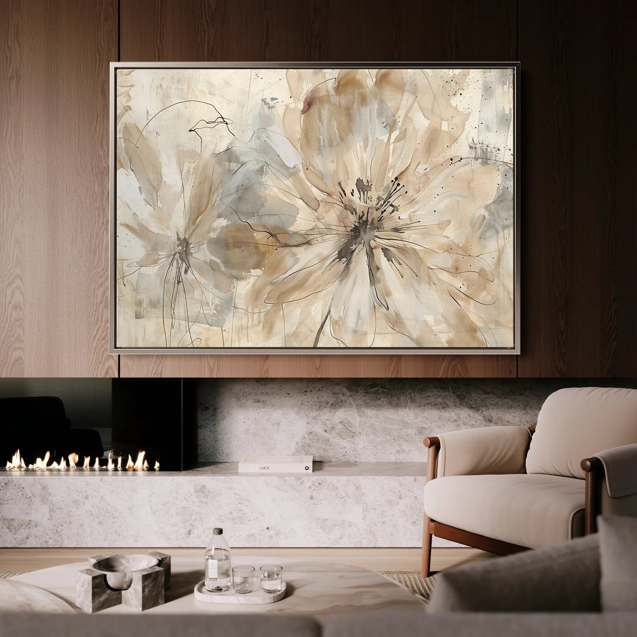 Floral 563 Canvas Art 18" x 24" / 45 x 60 cm / Black
