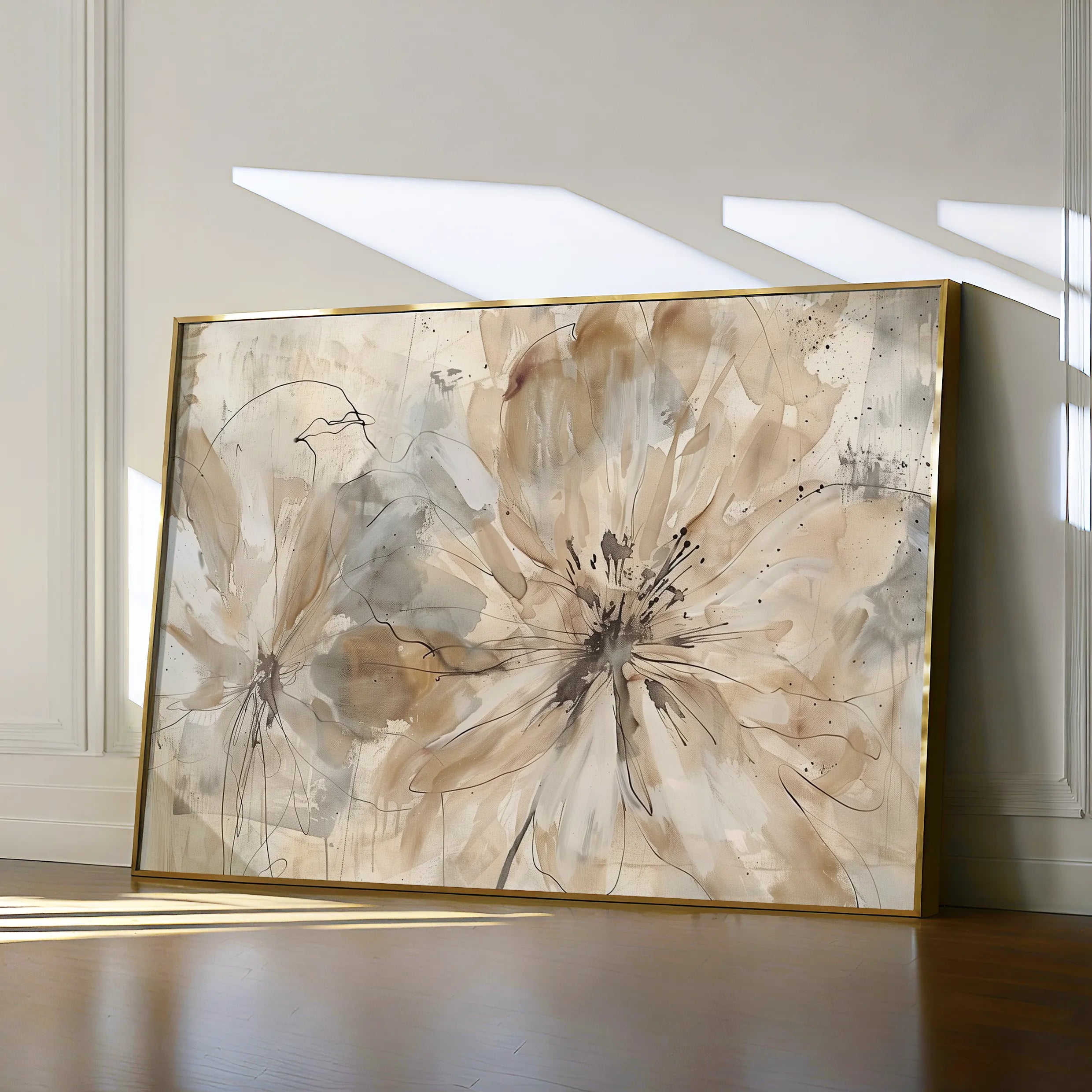 Floral 563 Canvas Art 18" x 24" / 45 x 60 cm / Black