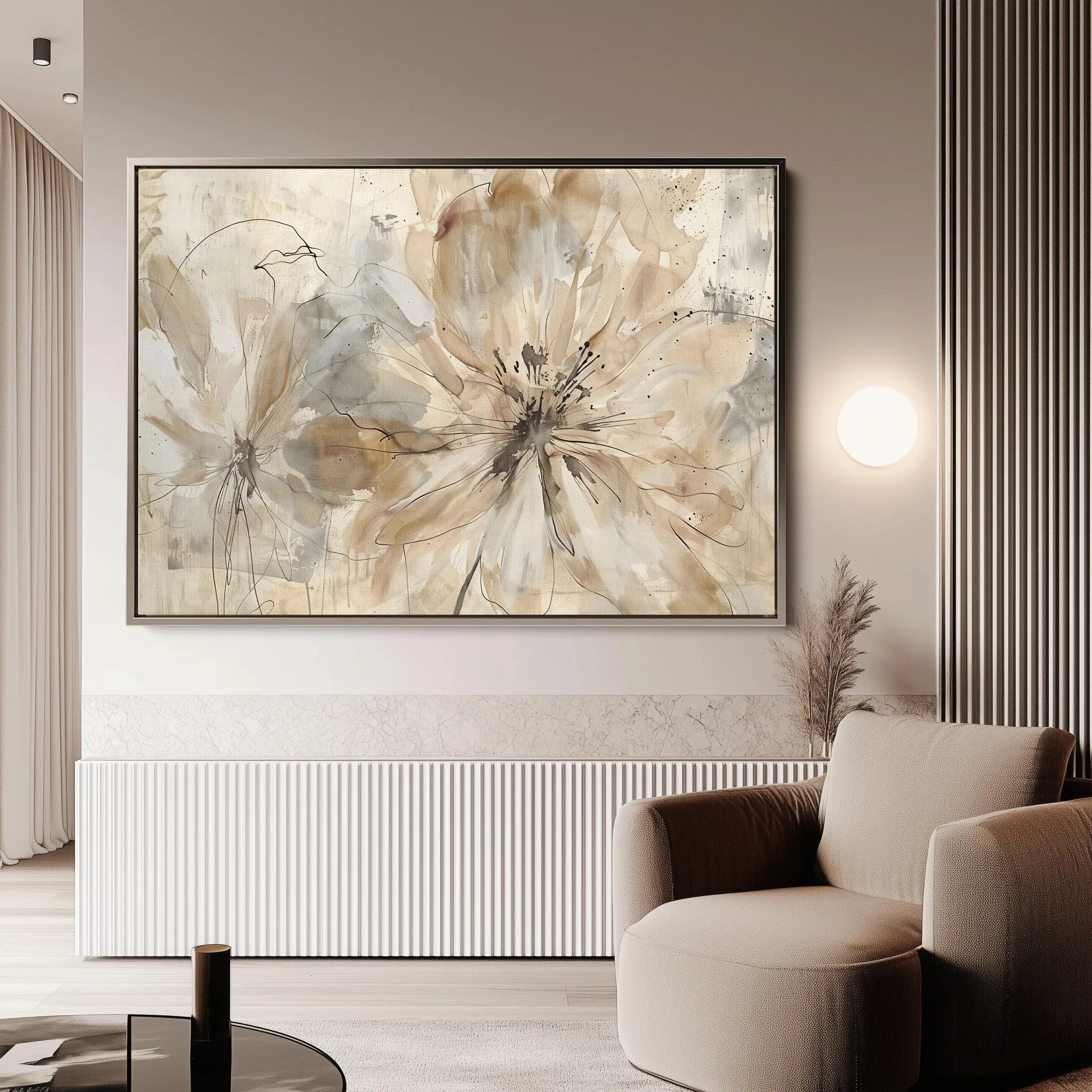 Floral 563 Canvas Art 18" x 24" / 45 x 60 cm / Black