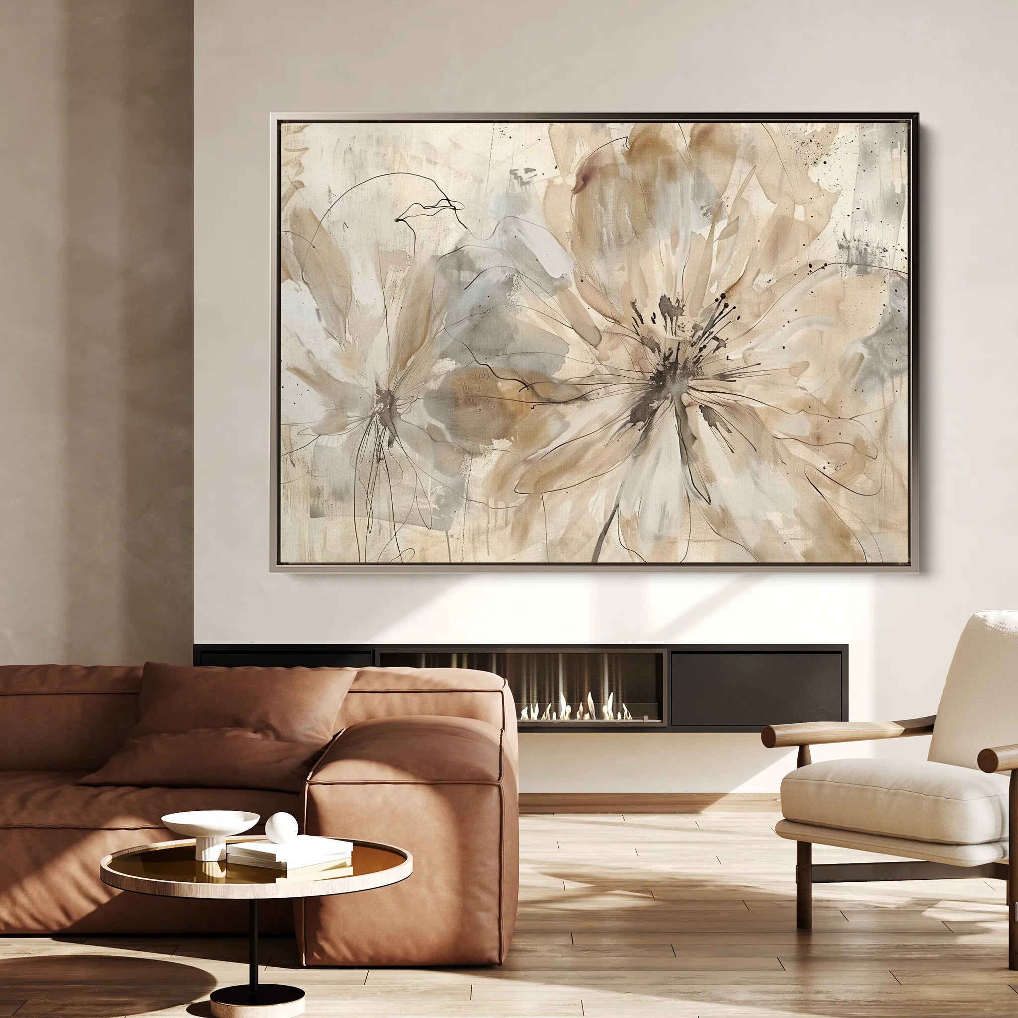 Floral 563 Canvas Art 18" x 24" / 45 x 60 cm / Black