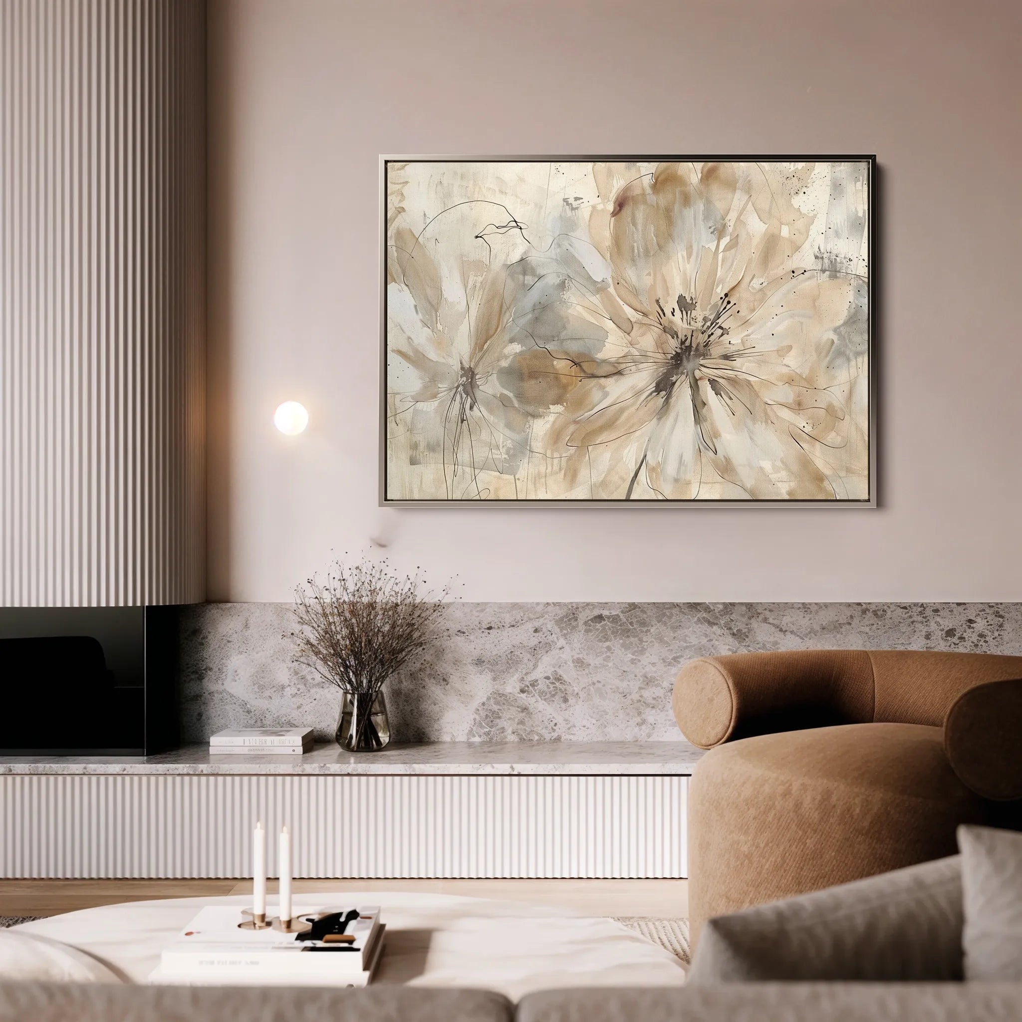 Floral 563 Canvas Art 18" x 24" / 45 x 60 cm / Black