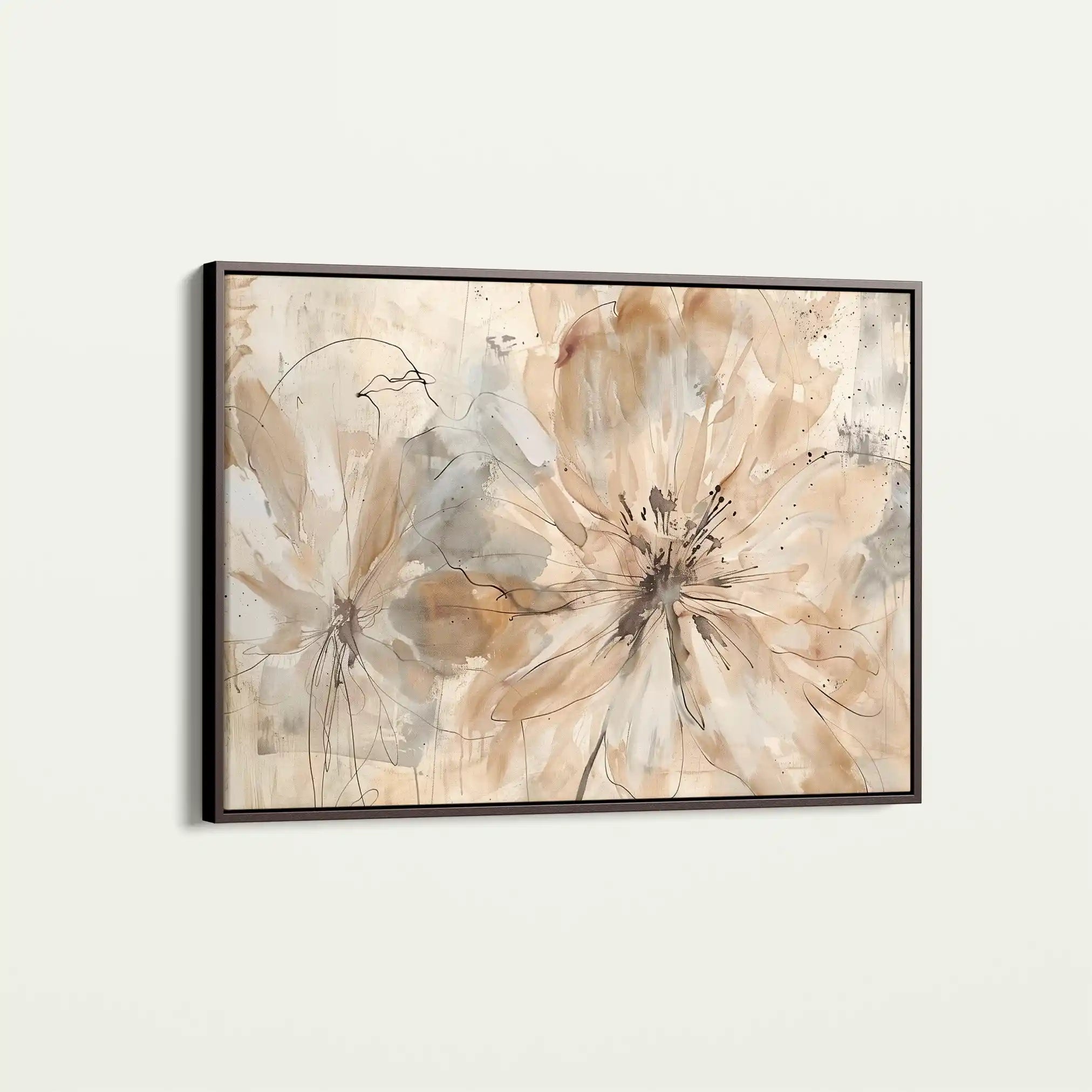 Floral 563 Canvas Art 60 x 40 cm / Black