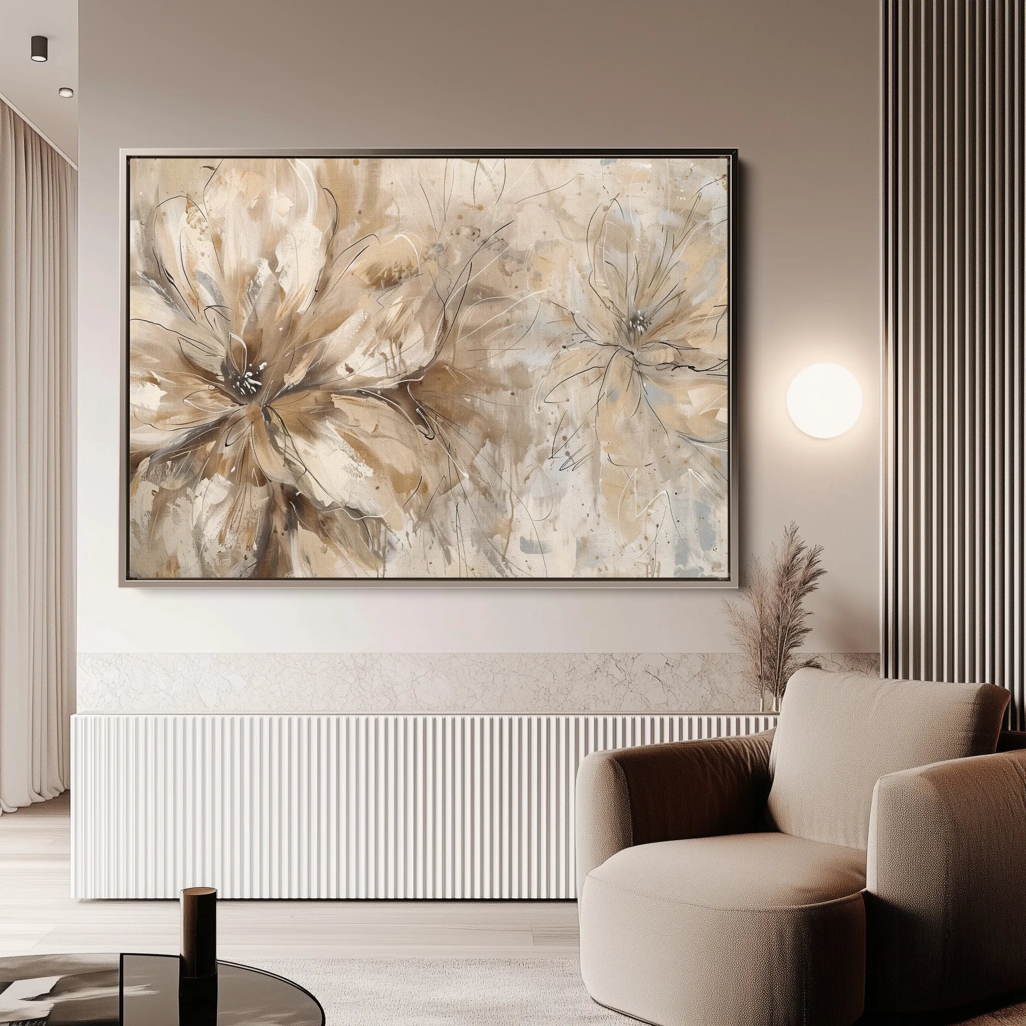 Floral 564 Canvas Art 18" x 24" / 45 x 60 cm / Black