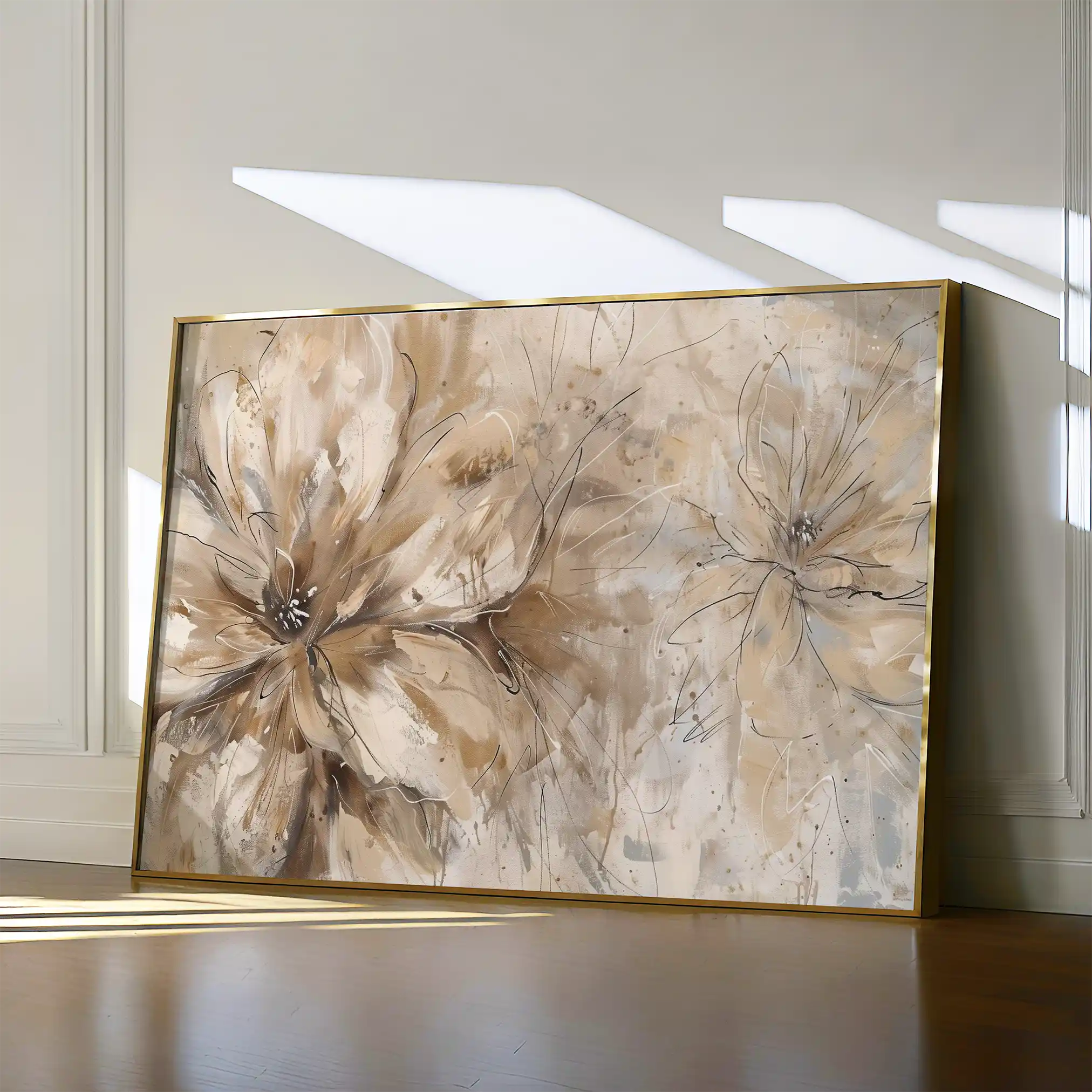 Floral 564 Canvas Art 60 x 40 cm / Black