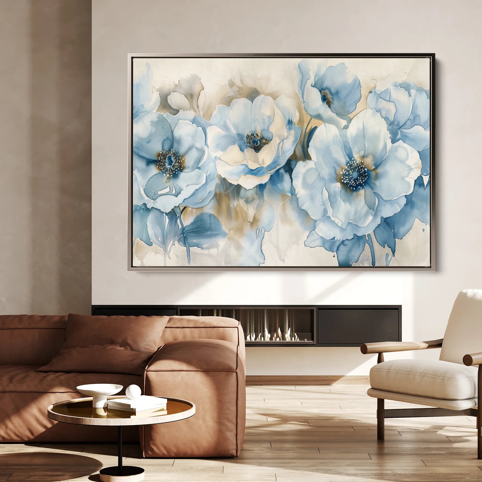 Floral 565 Canvas Art 18" x 24" / 45 x 60 cm / Black