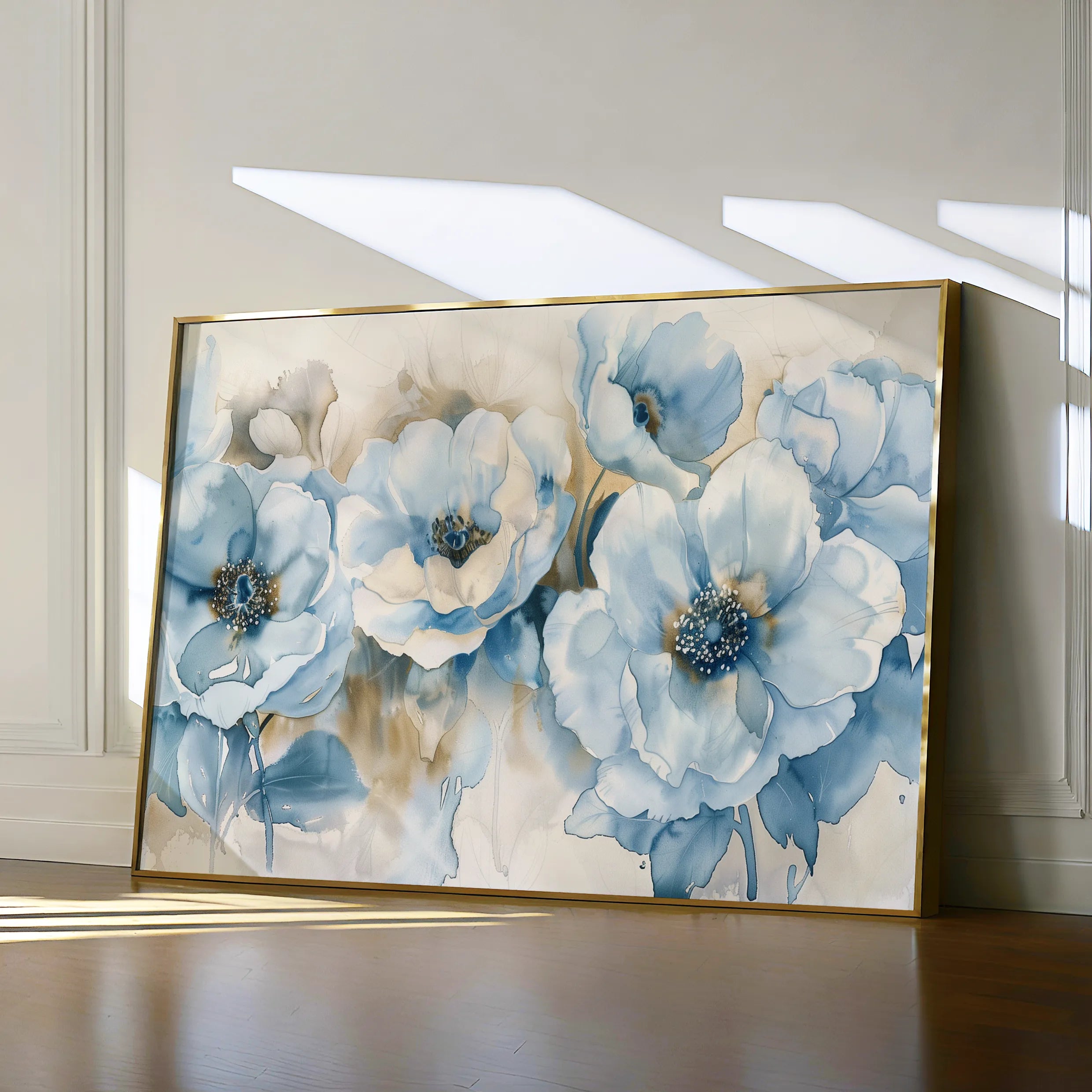 Floral 565 Canvas Art 18" x 24" / 45 x 60 cm / Black