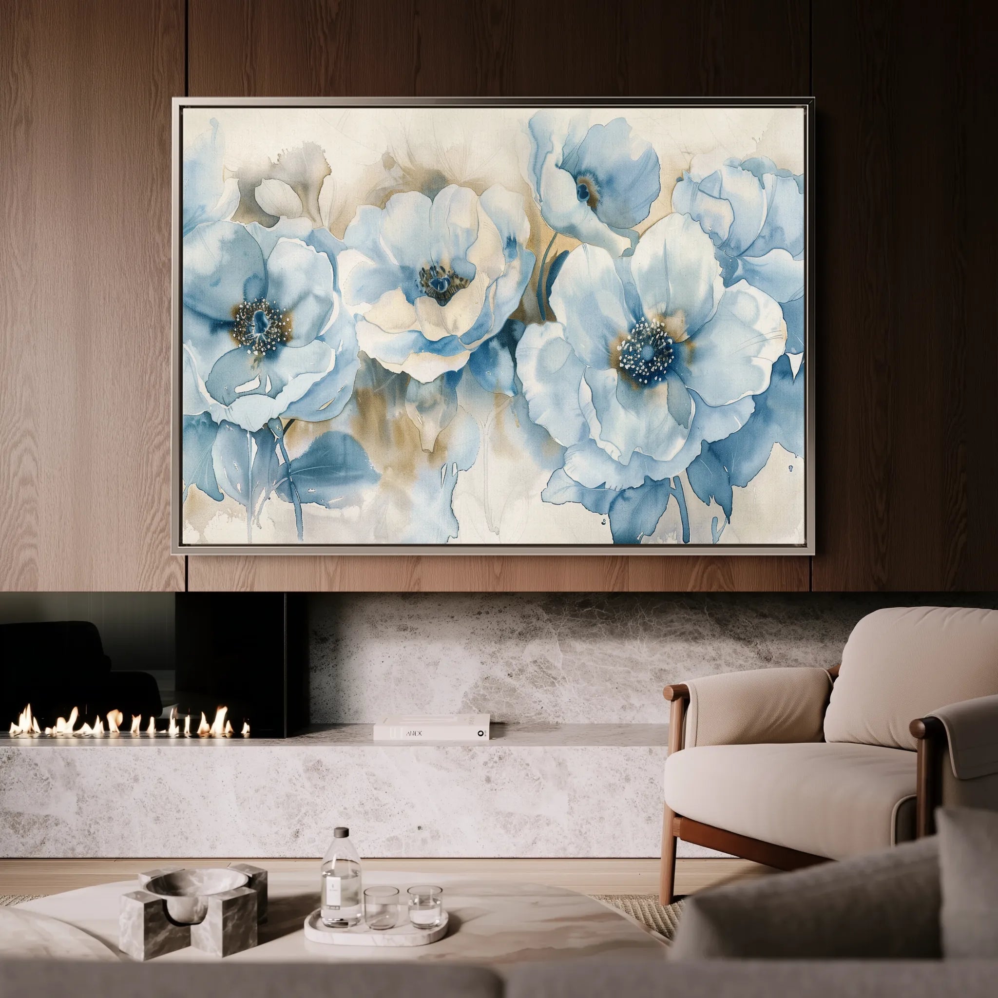 Floral 565 Canvas Art 18" x 24" / 45 x 60 cm / Black
