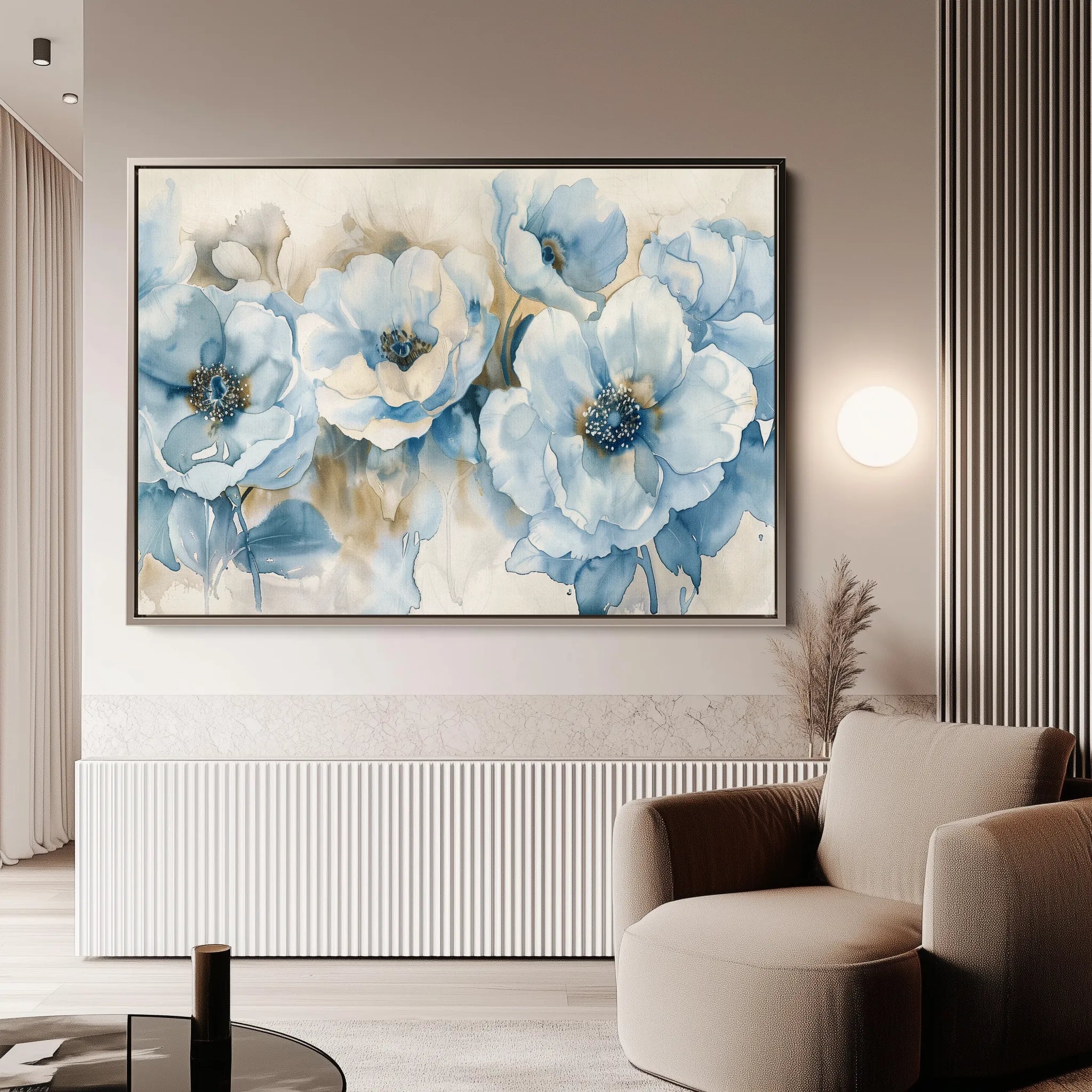 Floral 565 Canvas Art 18" x 24" / 45 x 60 cm / Black
